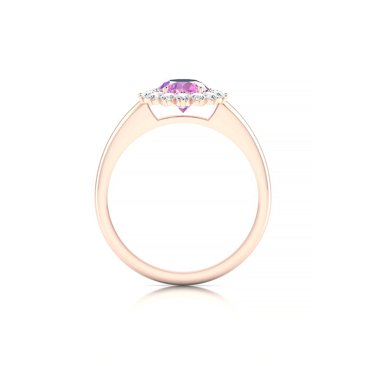 Blossom | 18k Rose Gold 6 mm Round Pink Sapphire Ring