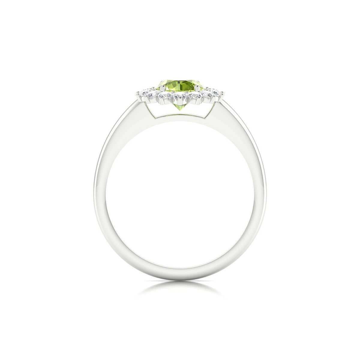 Blossom | 18k White Gold 6 mm Round Peridot Ring