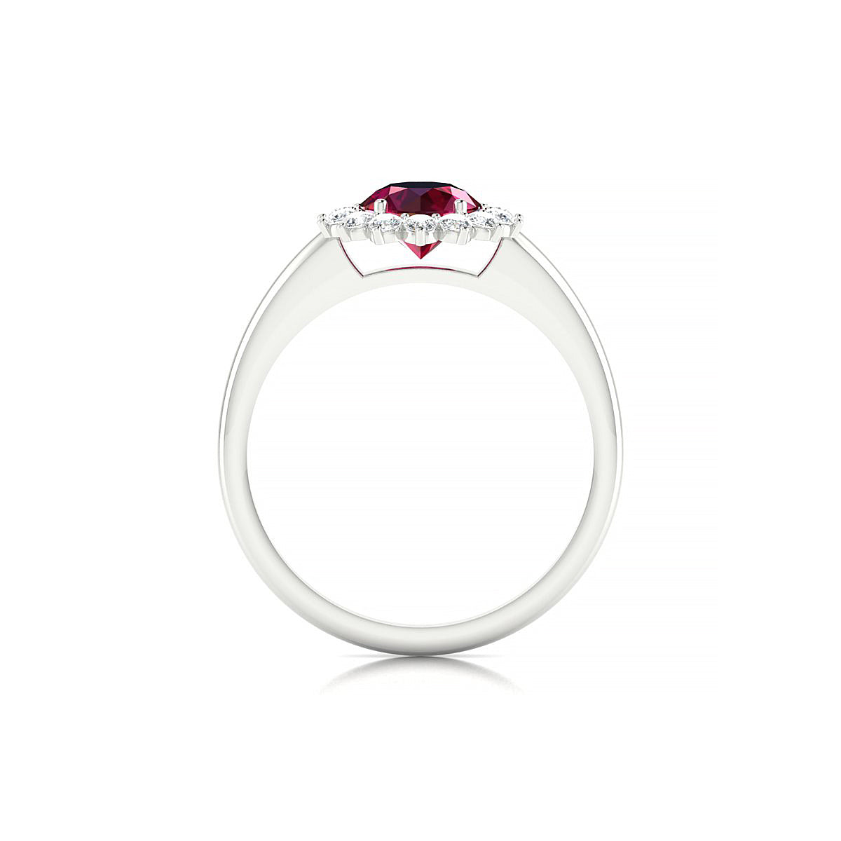 Blossom | 18k White Gold 6 mm Round Ruby Ring