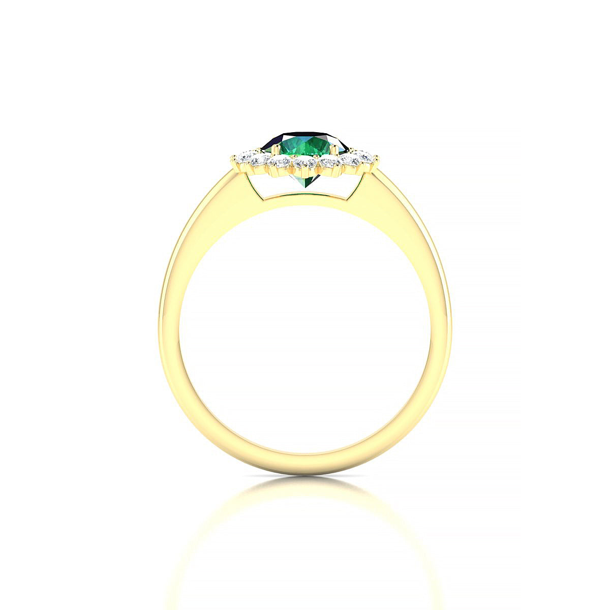 Blossom | 18k Yellow Gold 6 mm Round Emerald Ring