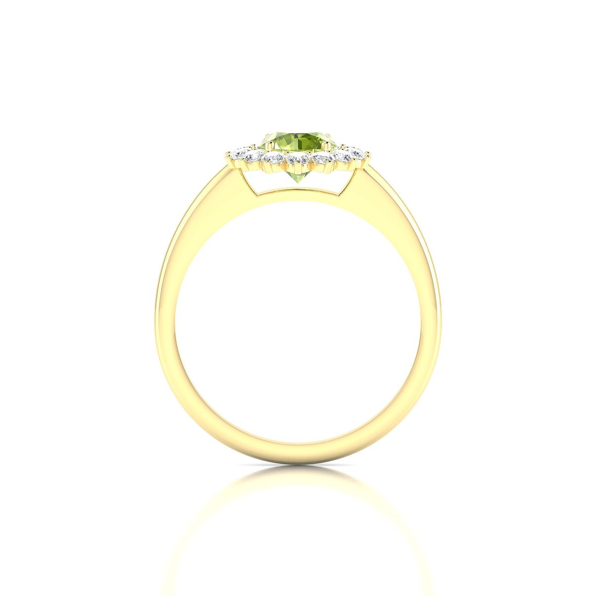 Blossom | 18k Yellow Gold 6 mm Round Peridot Ring