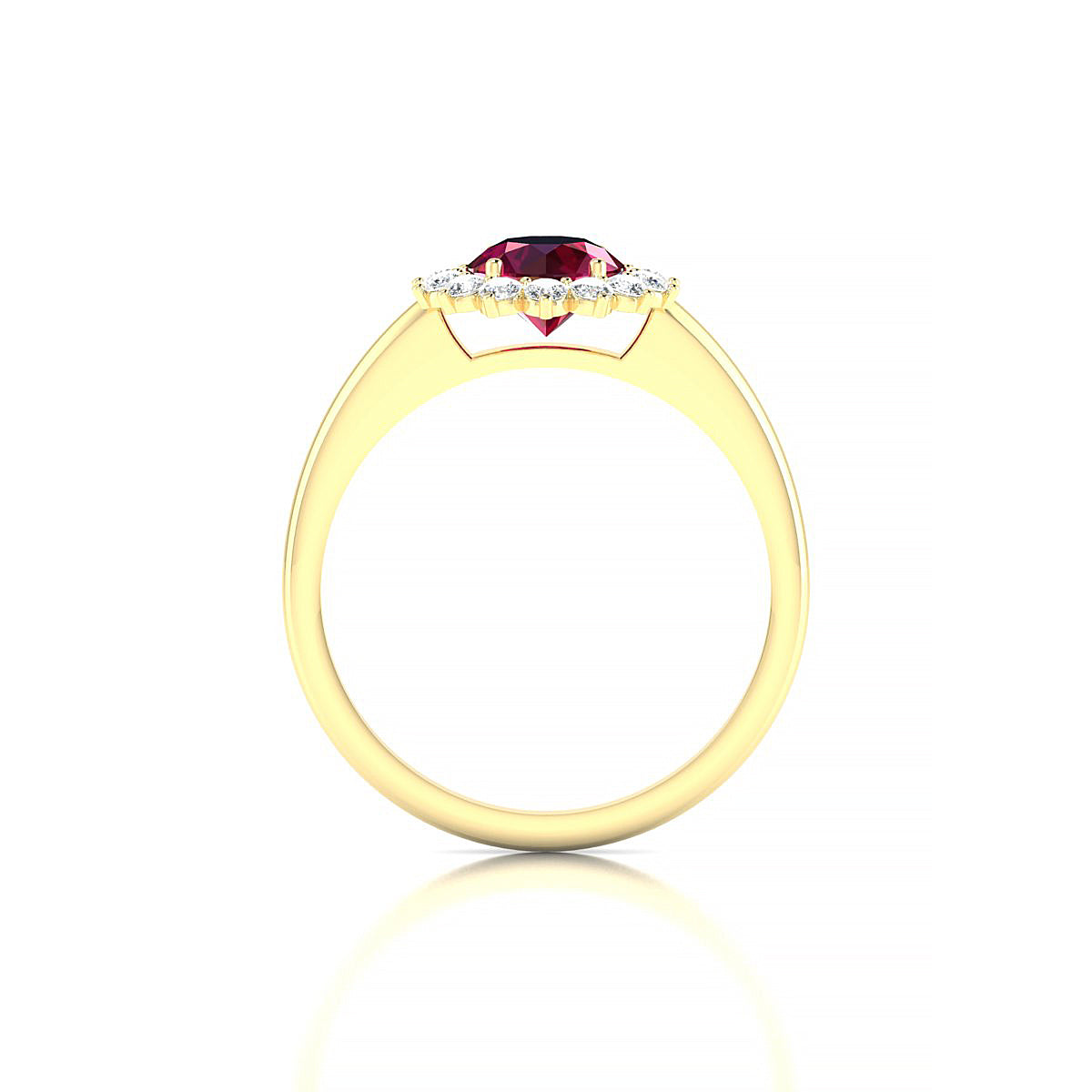 Blossom | 18k Yellow Gold 6 mm Round Ruby Ring