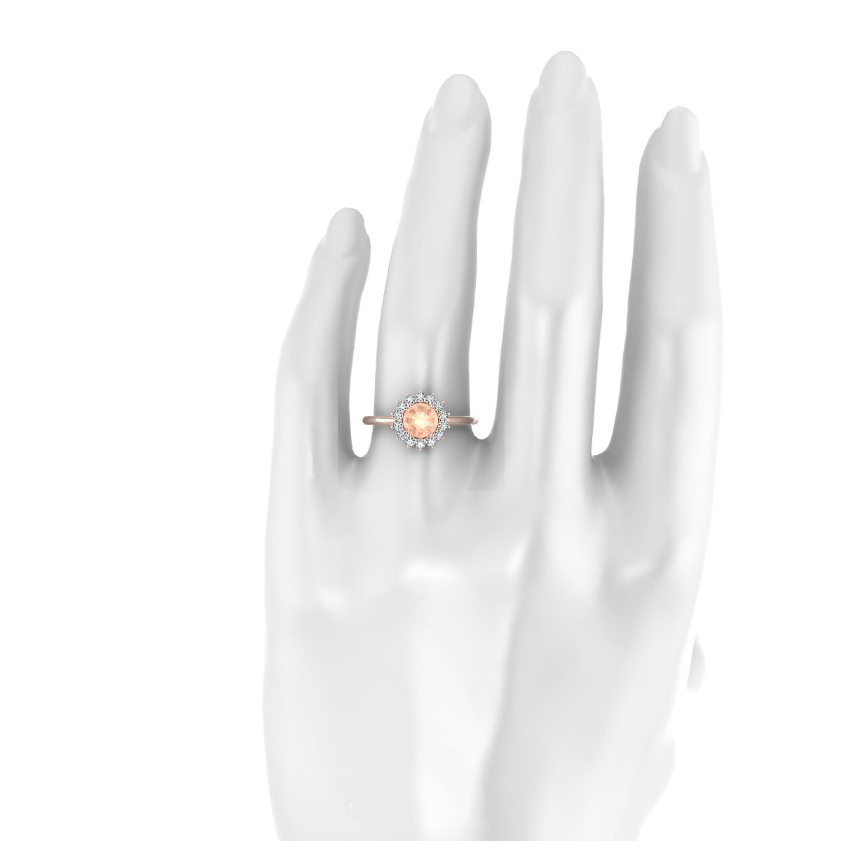 Blossom | 18k Rose Gold 6 mm Round Morganite Ring