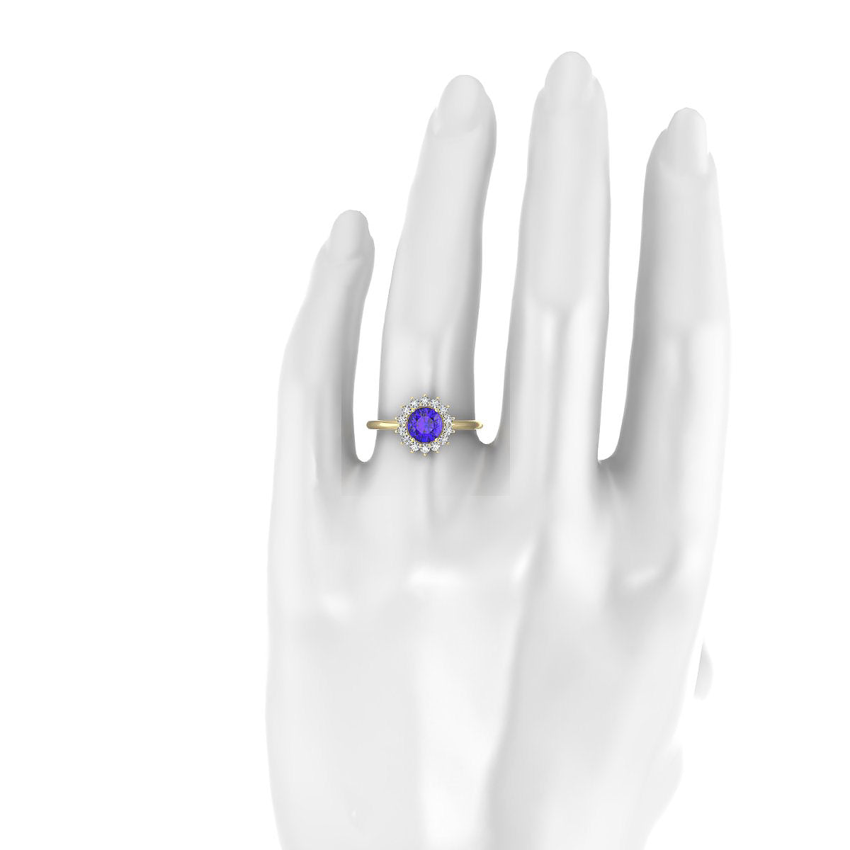Blossom | 18k Yellow Gold 6 mm Round Tanzanite Ring