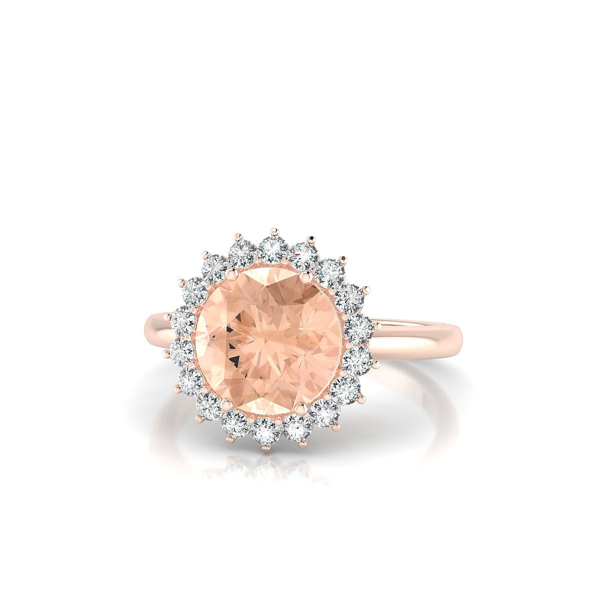 Blossom | 18k Rose Gold 8 mm Round Morganite Ring