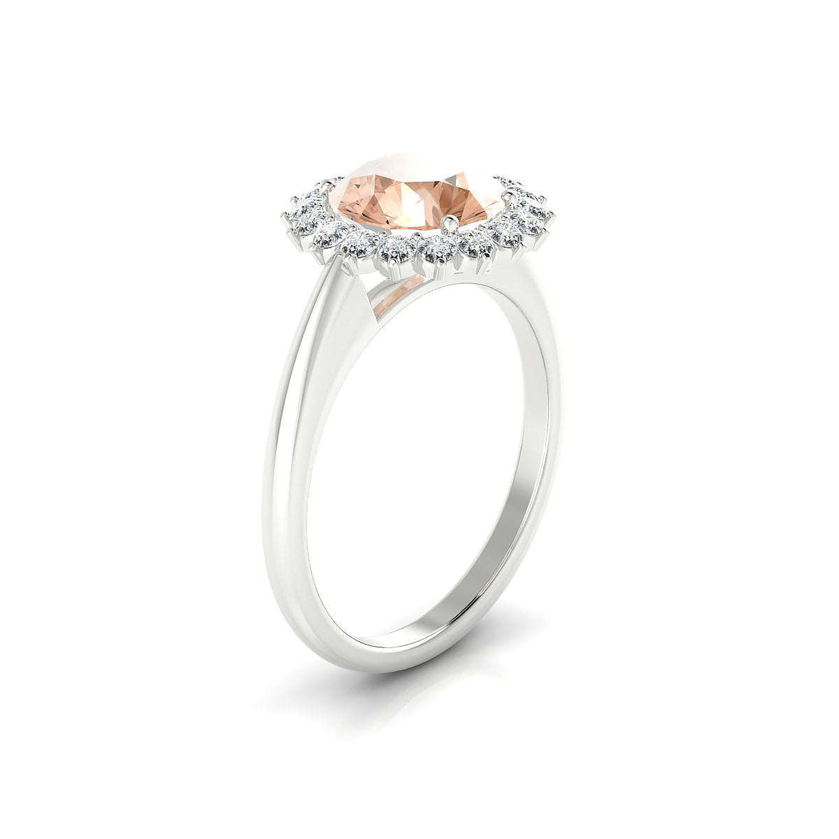 Blossom | 18k White Gold 8 mm Round Morganite Ring