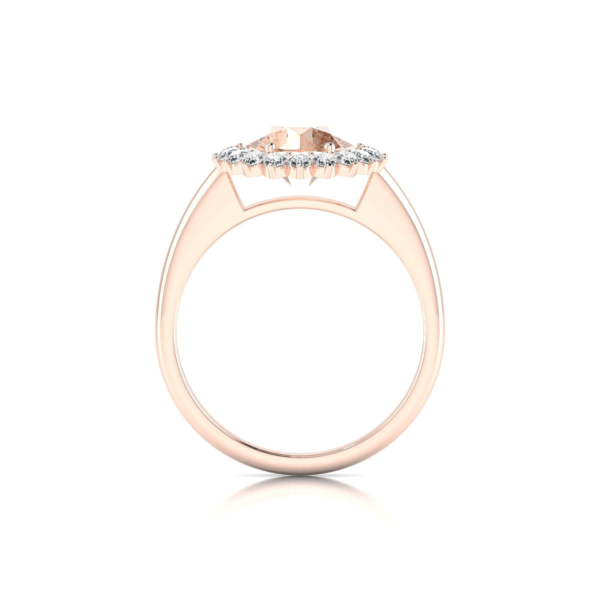 Blossom | 18k Rose Gold 8 mm Round Morganite Ring