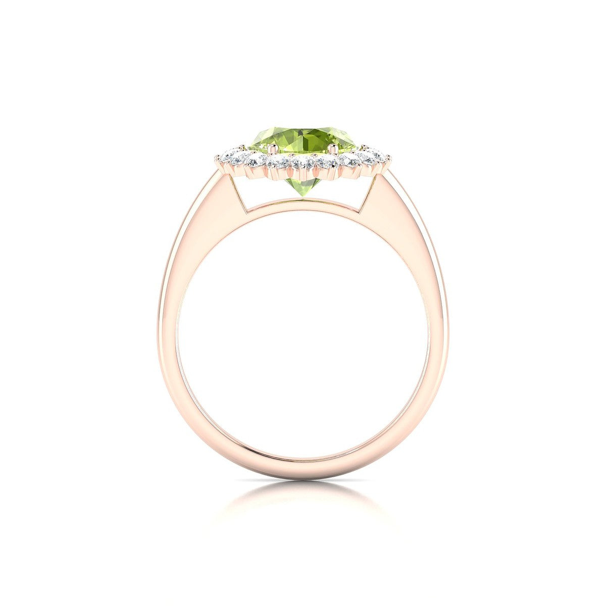 Blossom | 18k Rose Gold 8 mm Round Peridot Ring