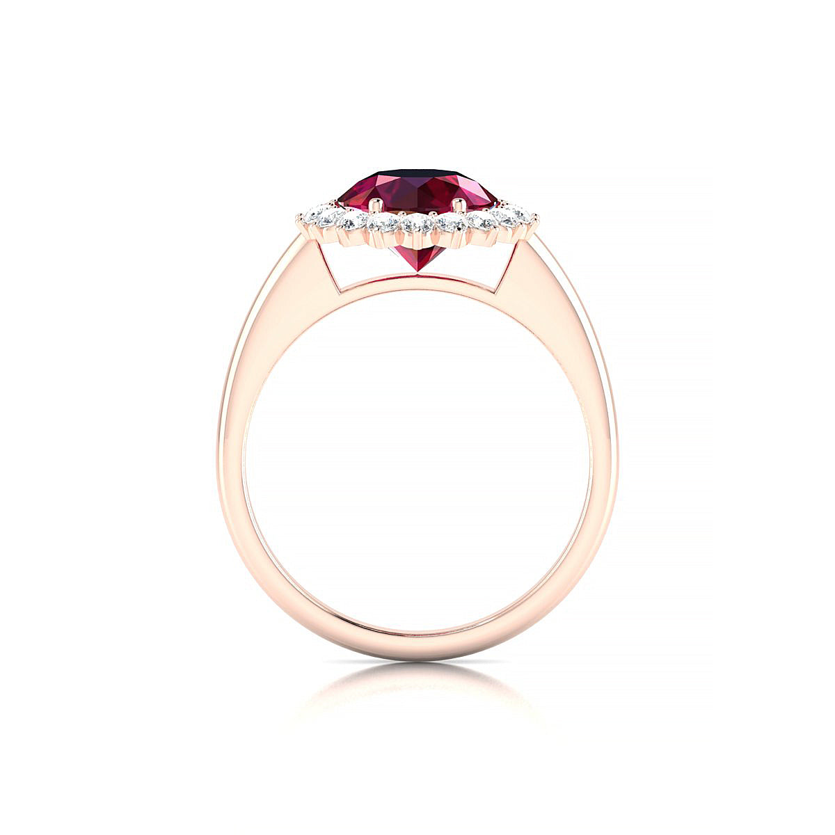 Blossom | 18k Rose Gold 8 mm Round Ruby Ring