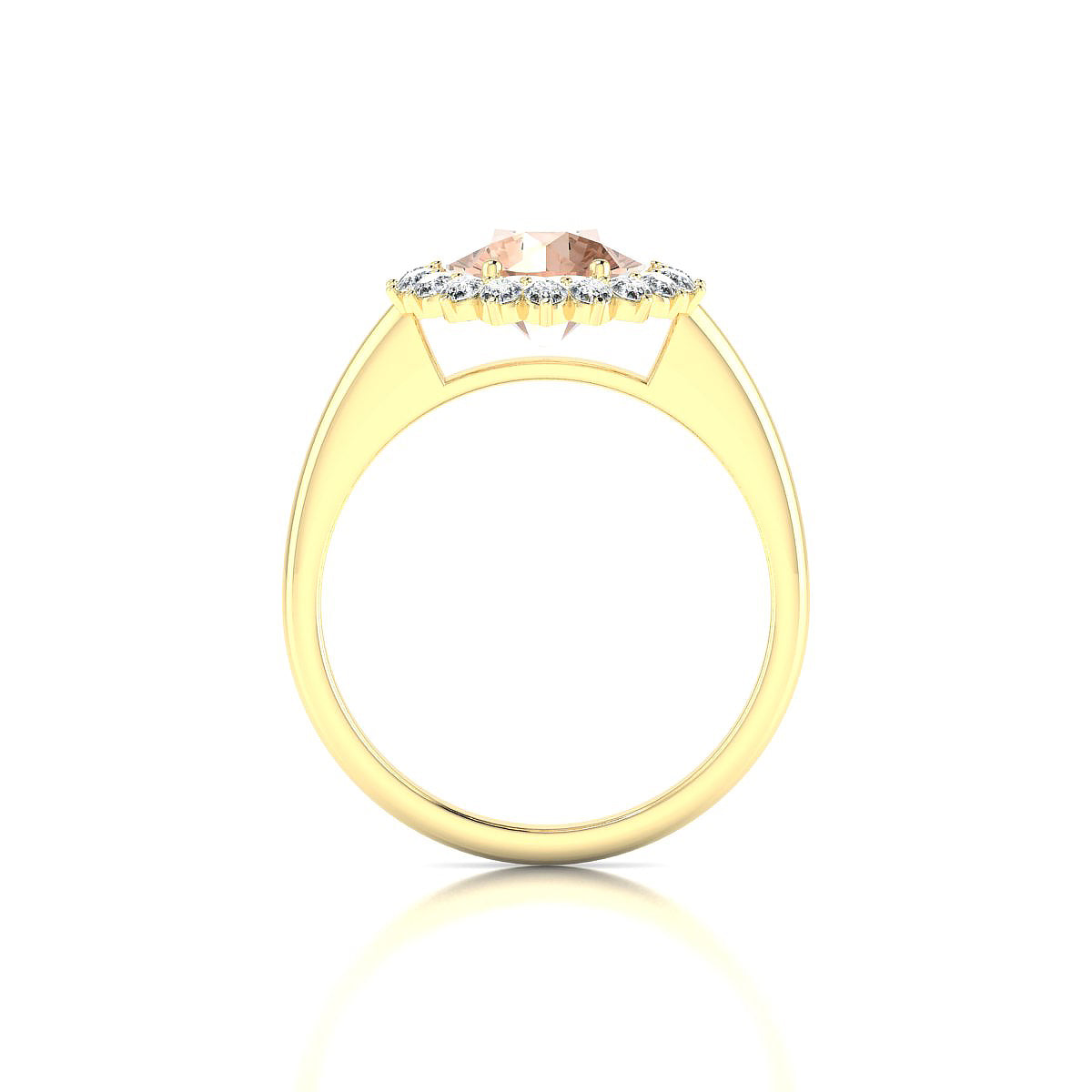 Blossom | 18k Yellow Gold 8 mm Round Morganite Ring
