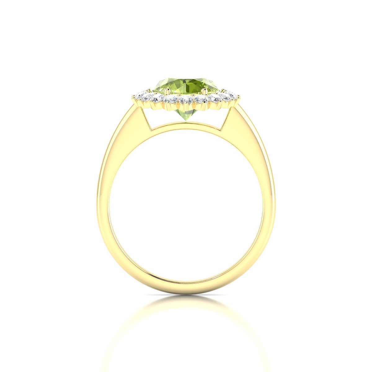 Blossom | 18k Yellow Gold 8 mm Round Peridot Ring