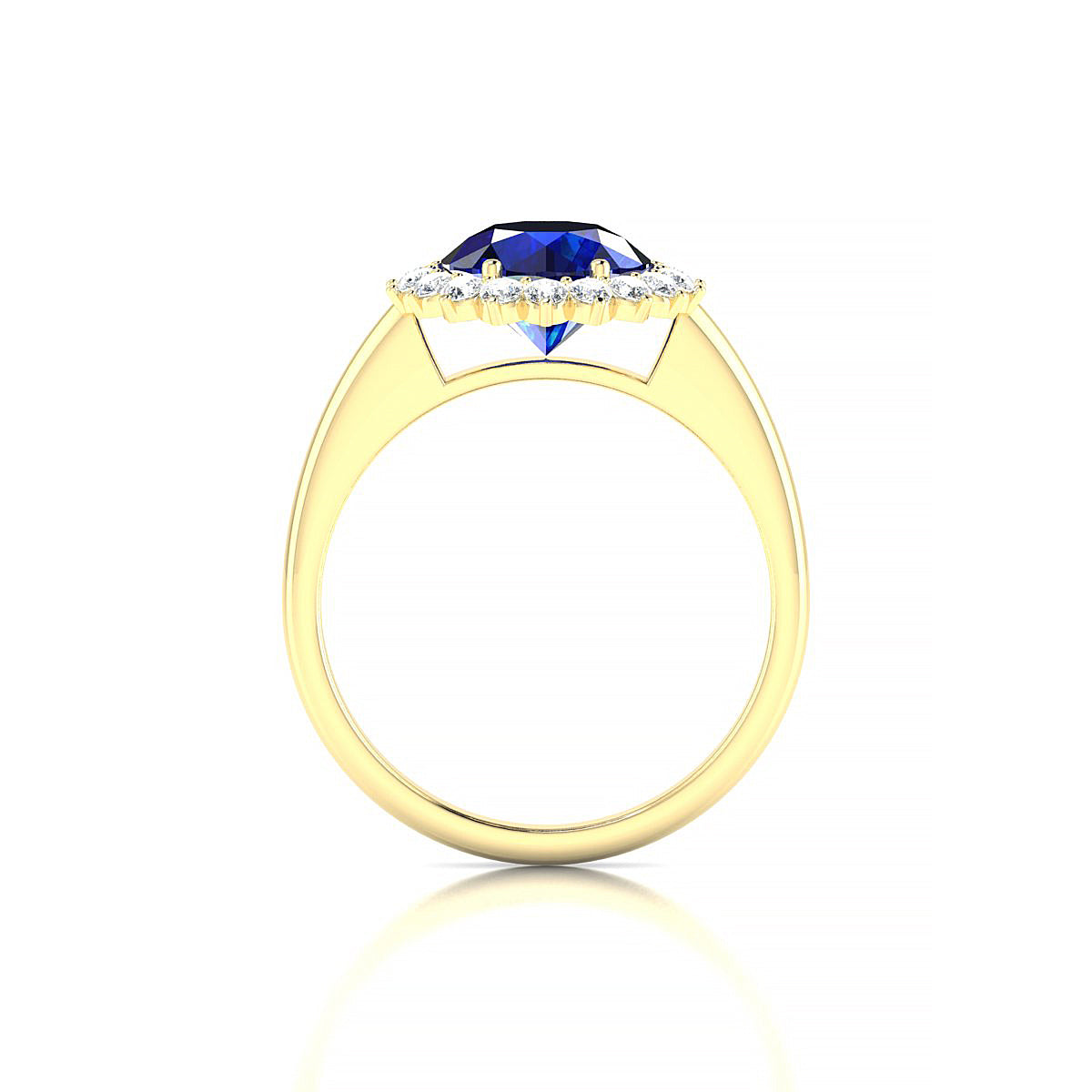 Blossom | 18k Yellow Gold 8 mm Round Sapphire Ring