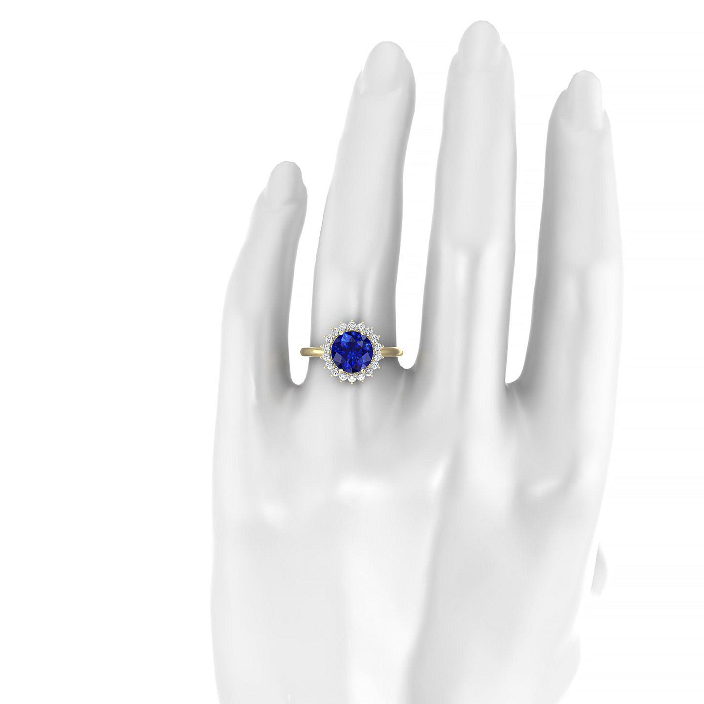Blossom | 18k Yellow Gold 8 mm Round Sapphire Ring