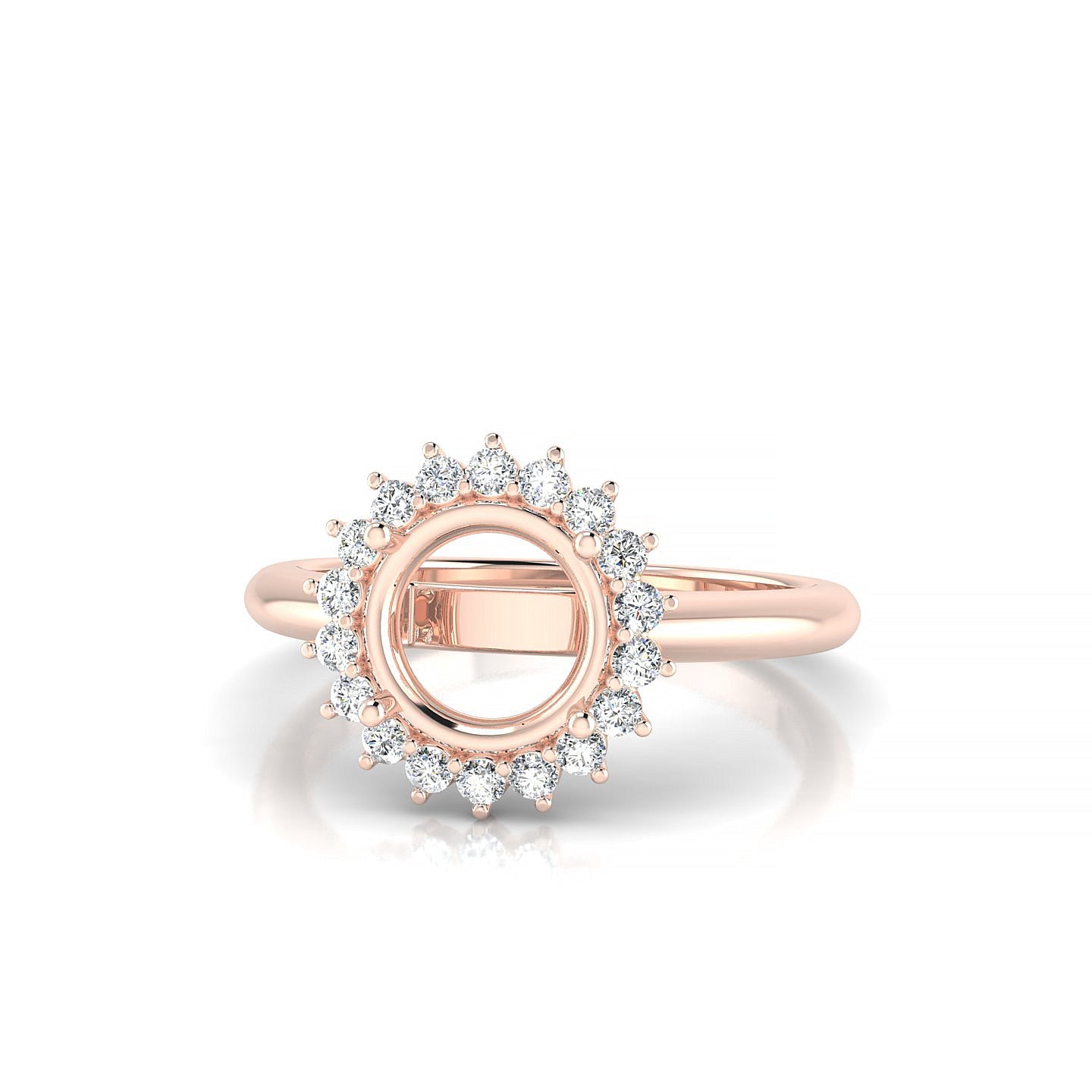 Blossom Round 2-2.99 ct | 18k Rose Gold Halo Ring