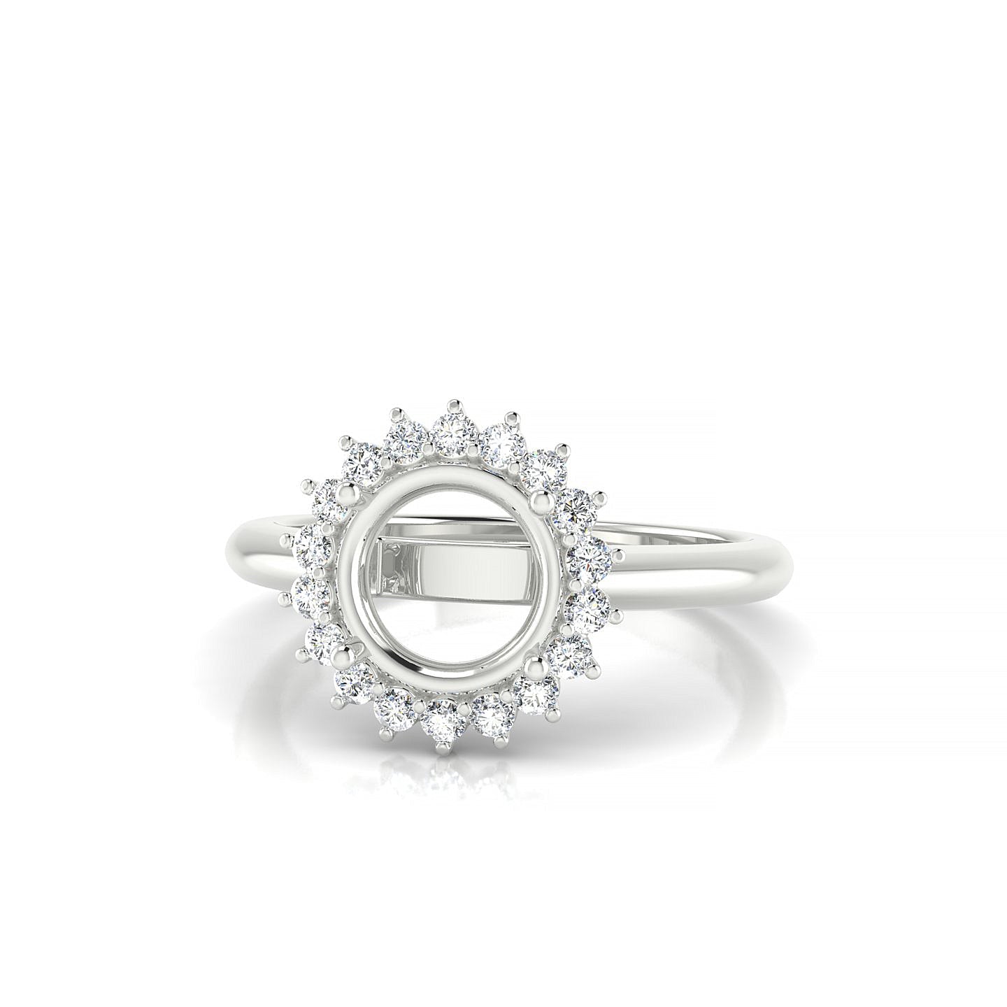 Blossom Round 2-2.99 ct | 18k White Gold Halo Ring