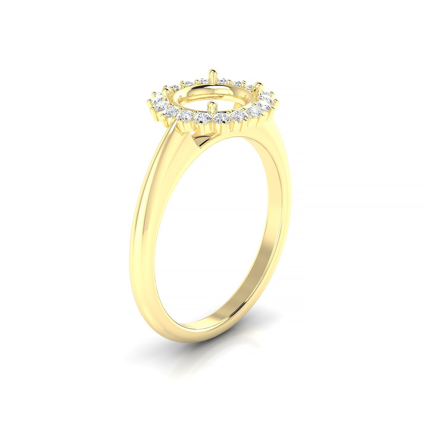 Blossom Round 2-2.99 ct | 18k Yellow Gold Halo Ring