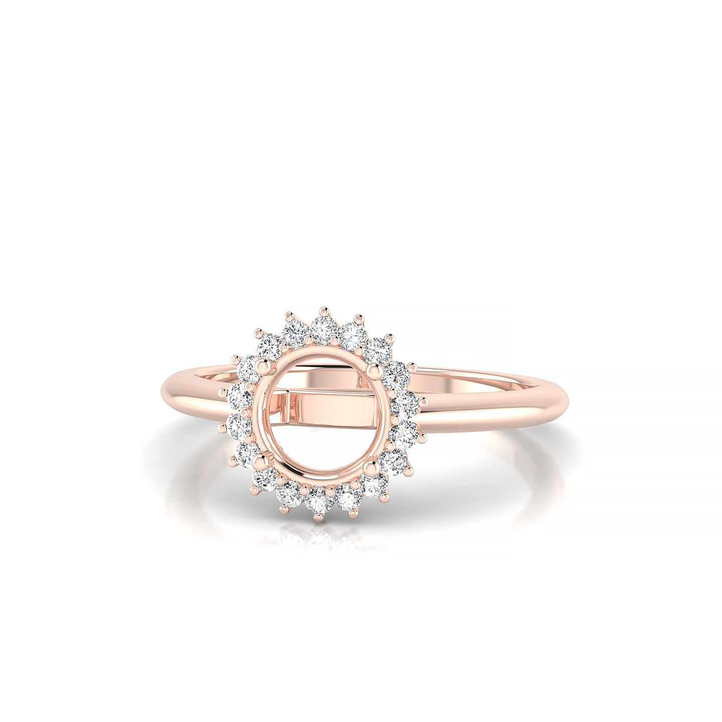 Blossom Round 1-1.99 ct | 18k Rose Gold Halo Ring