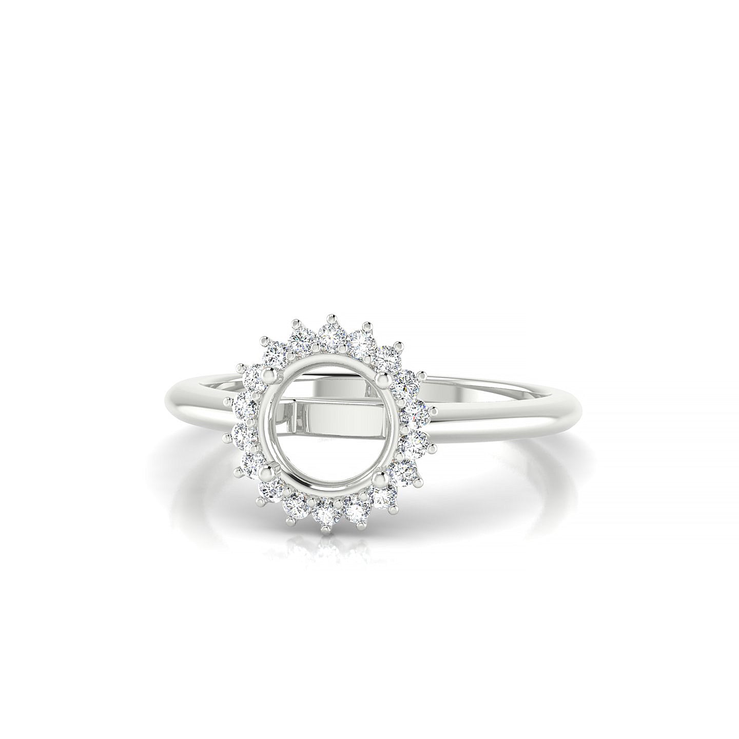 Blossom Round 1-1.99 ct | 18k White Gold Halo Ring