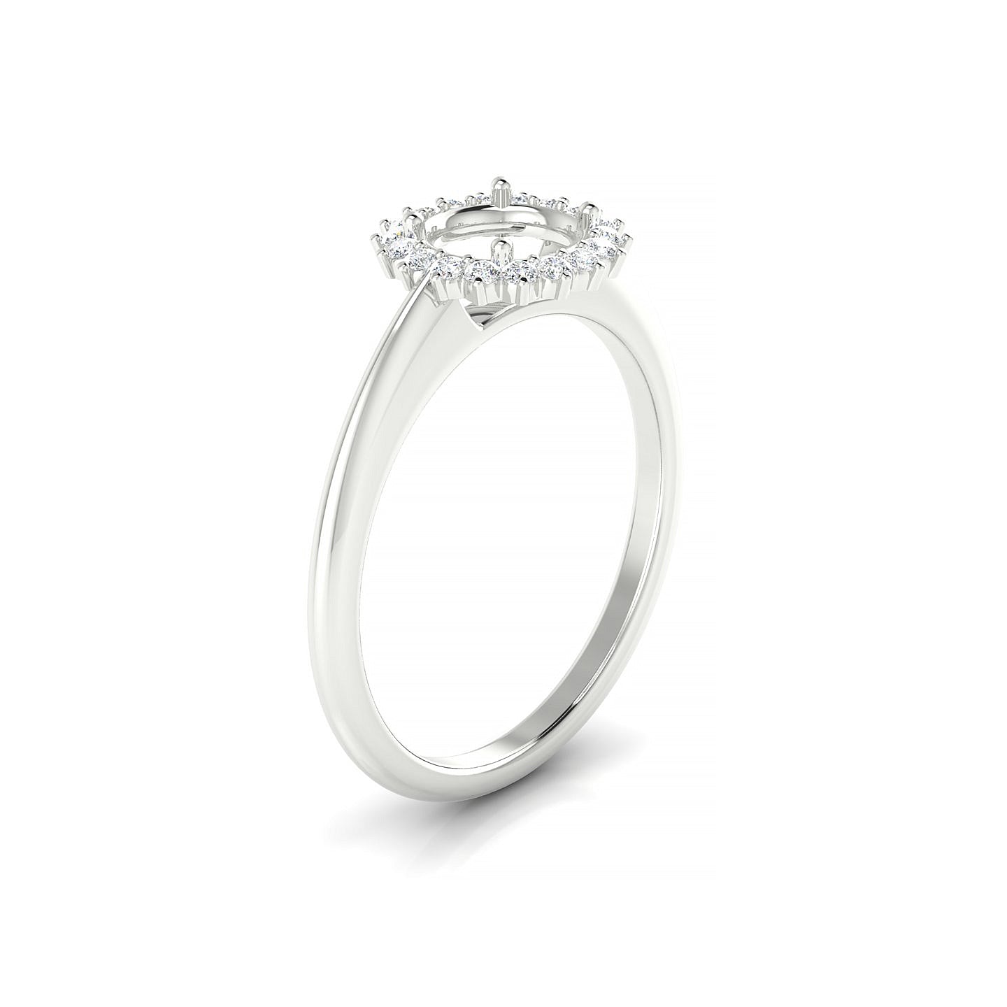 Blossom Round 1-1.99 ct | 18k White Gold Halo Ring
