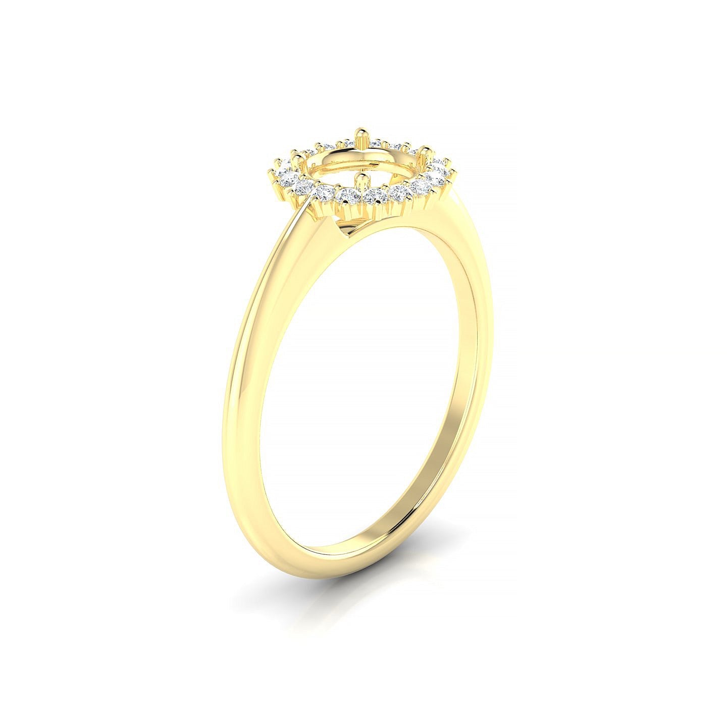 Blossom Round 1-1.99 ct | 18k Yellow Gold Halo Ring