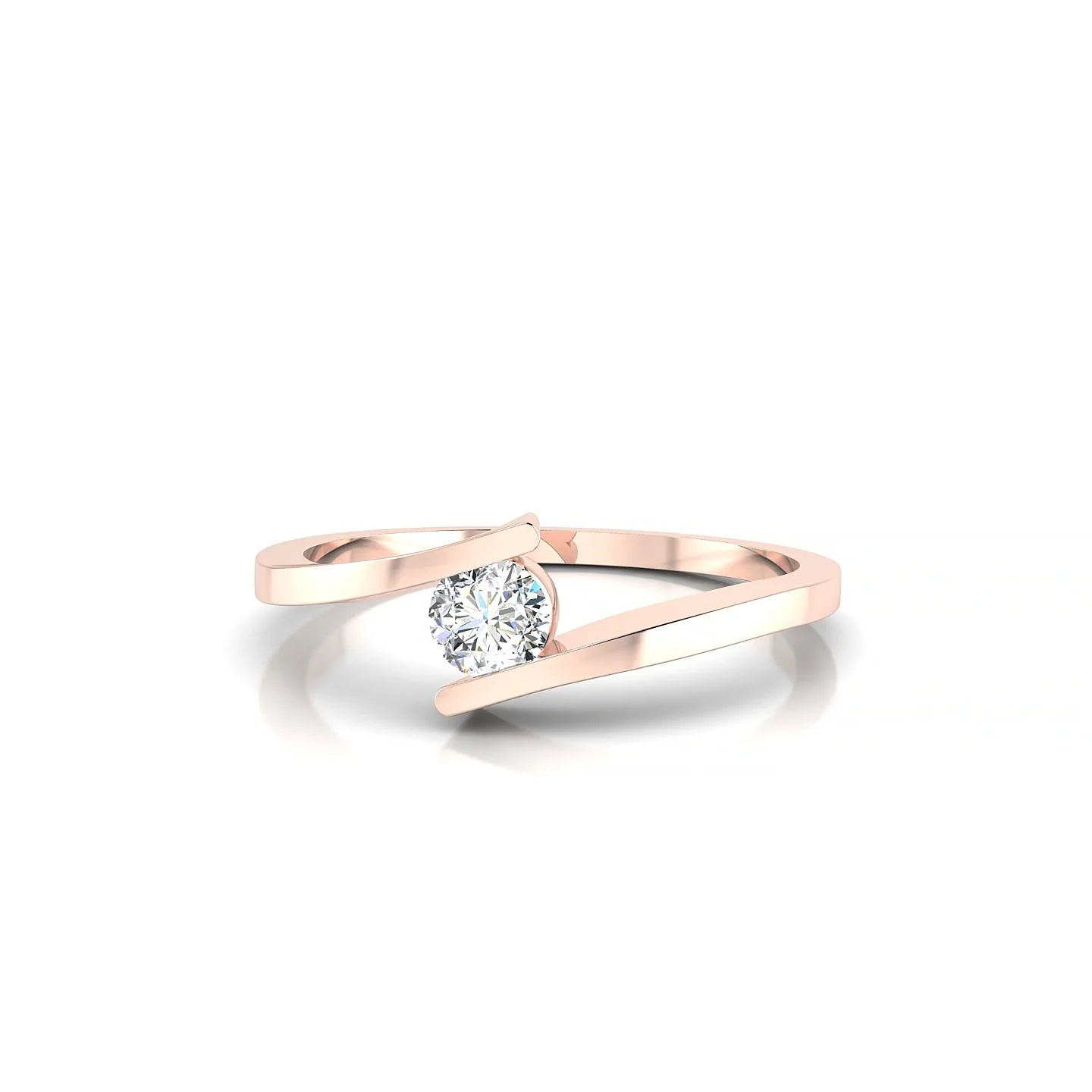 Brim | 18k Rose Gold 3.7 mm Round Diamond Ring