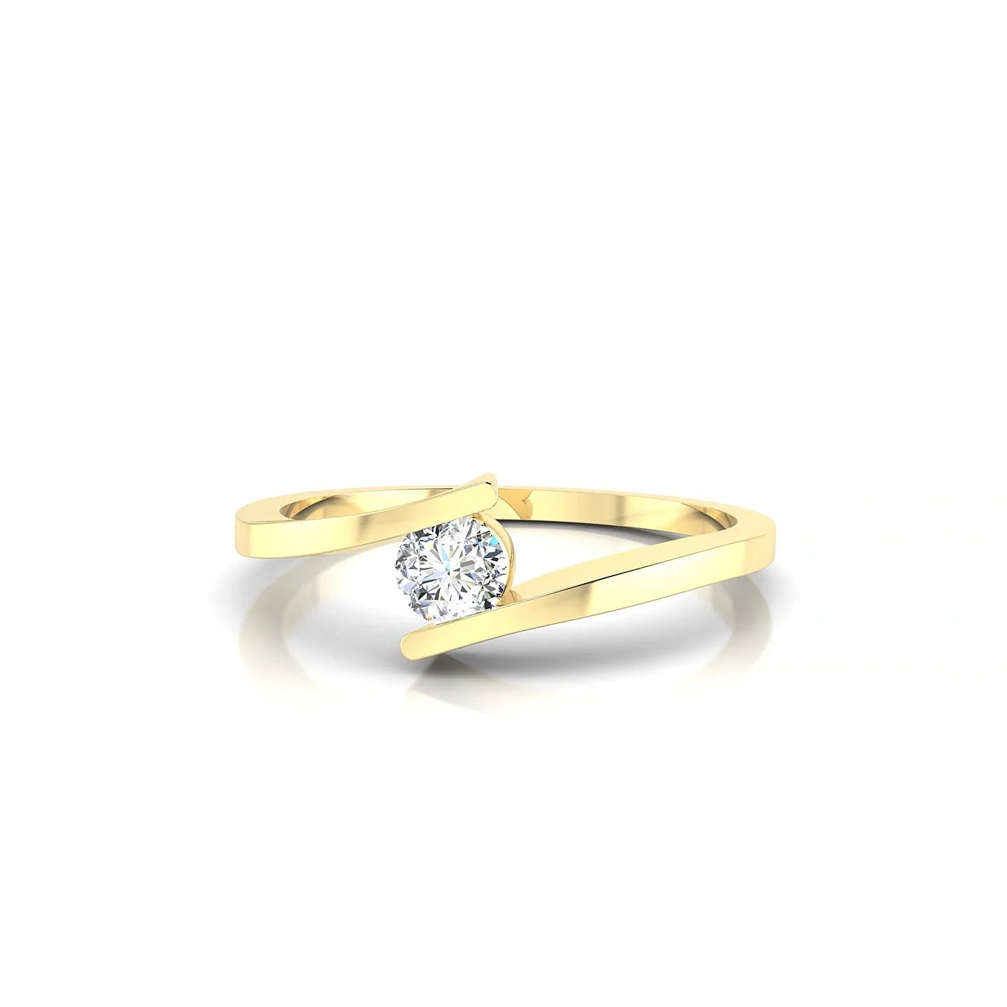 Brim | 18k Yellow Gold 3.7 mm Round Diamond Ring