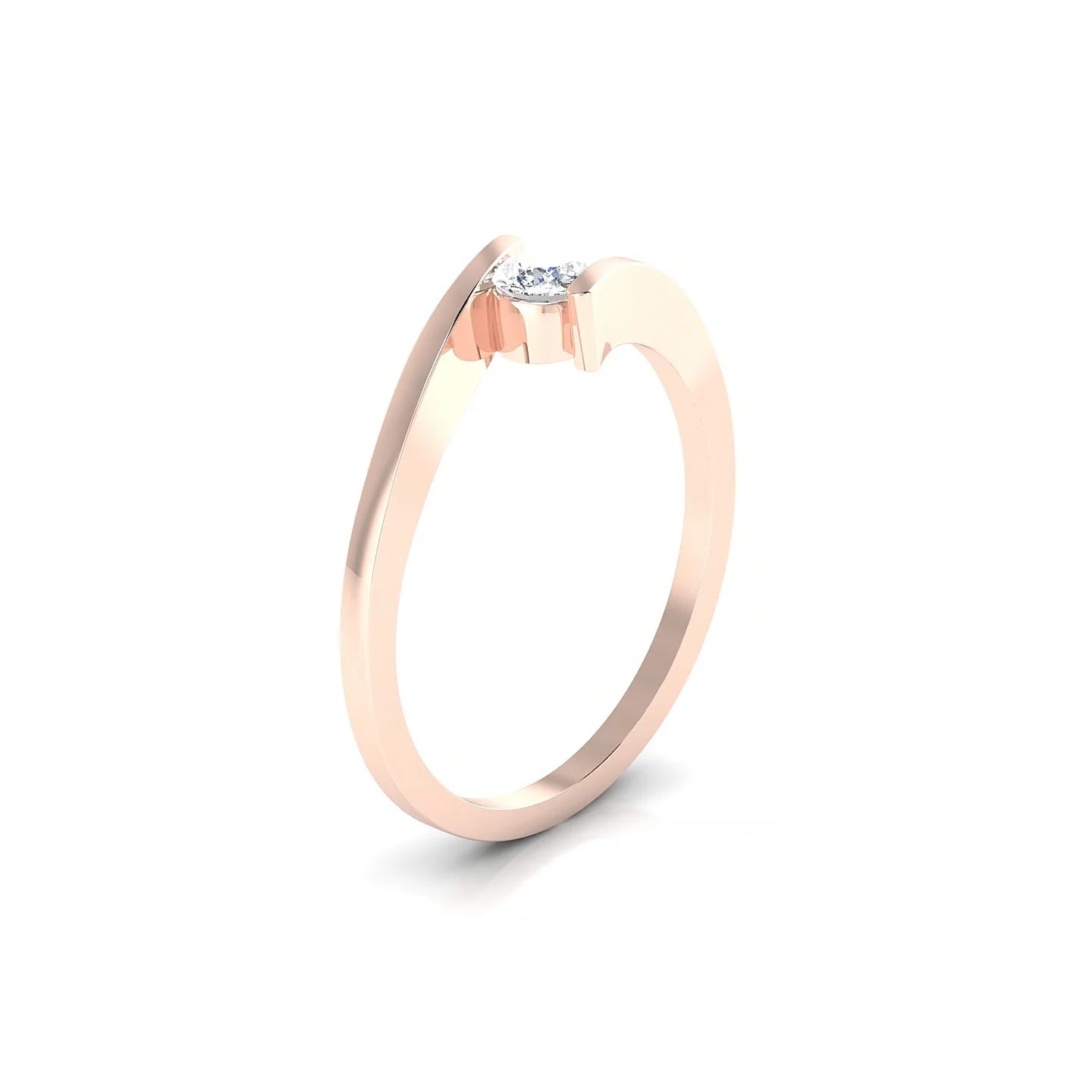 Brim | 18k Rose Gold 3.7 mm Round Diamond Ring