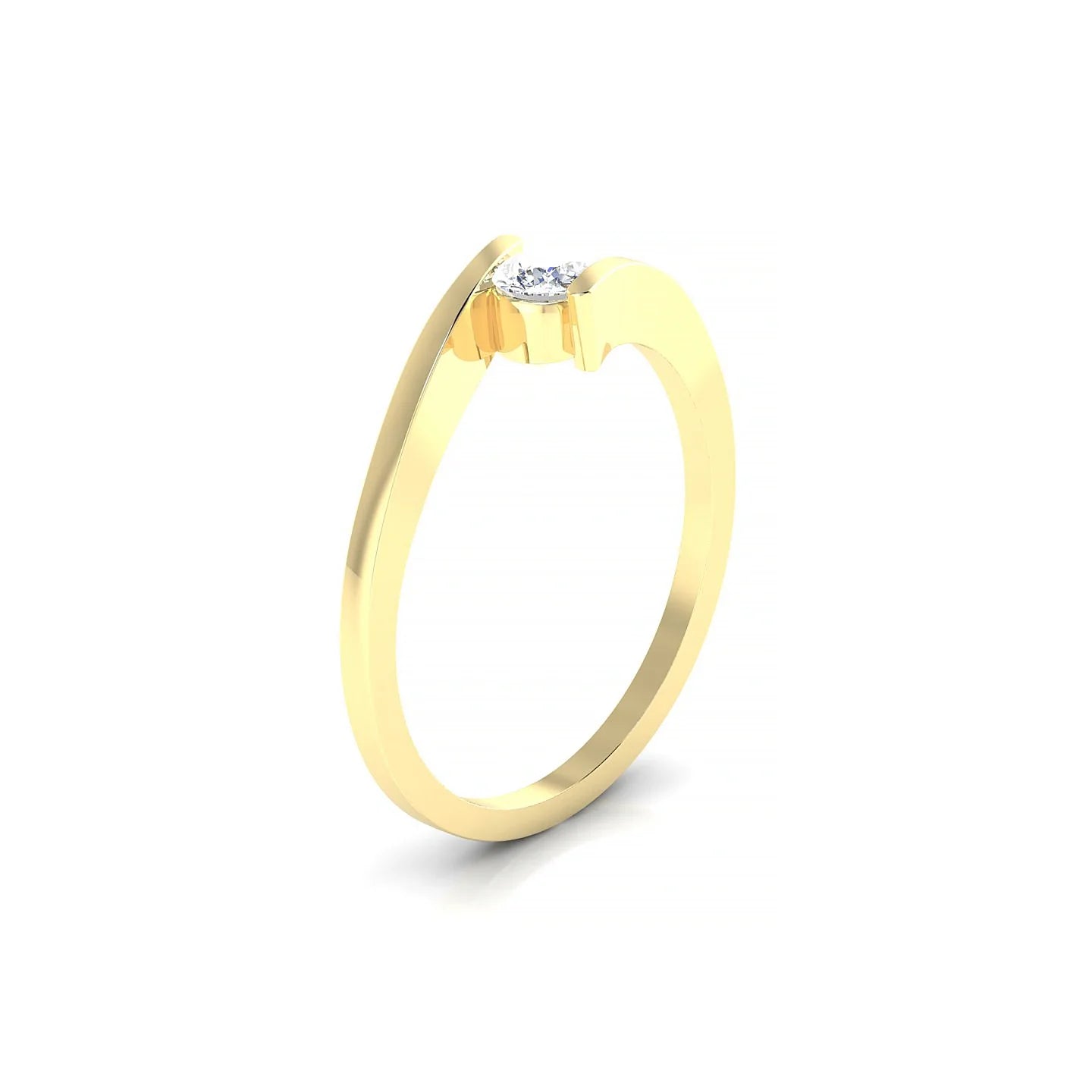 Brim | 18k Yellow Gold 3.7 mm Round Diamond Ring