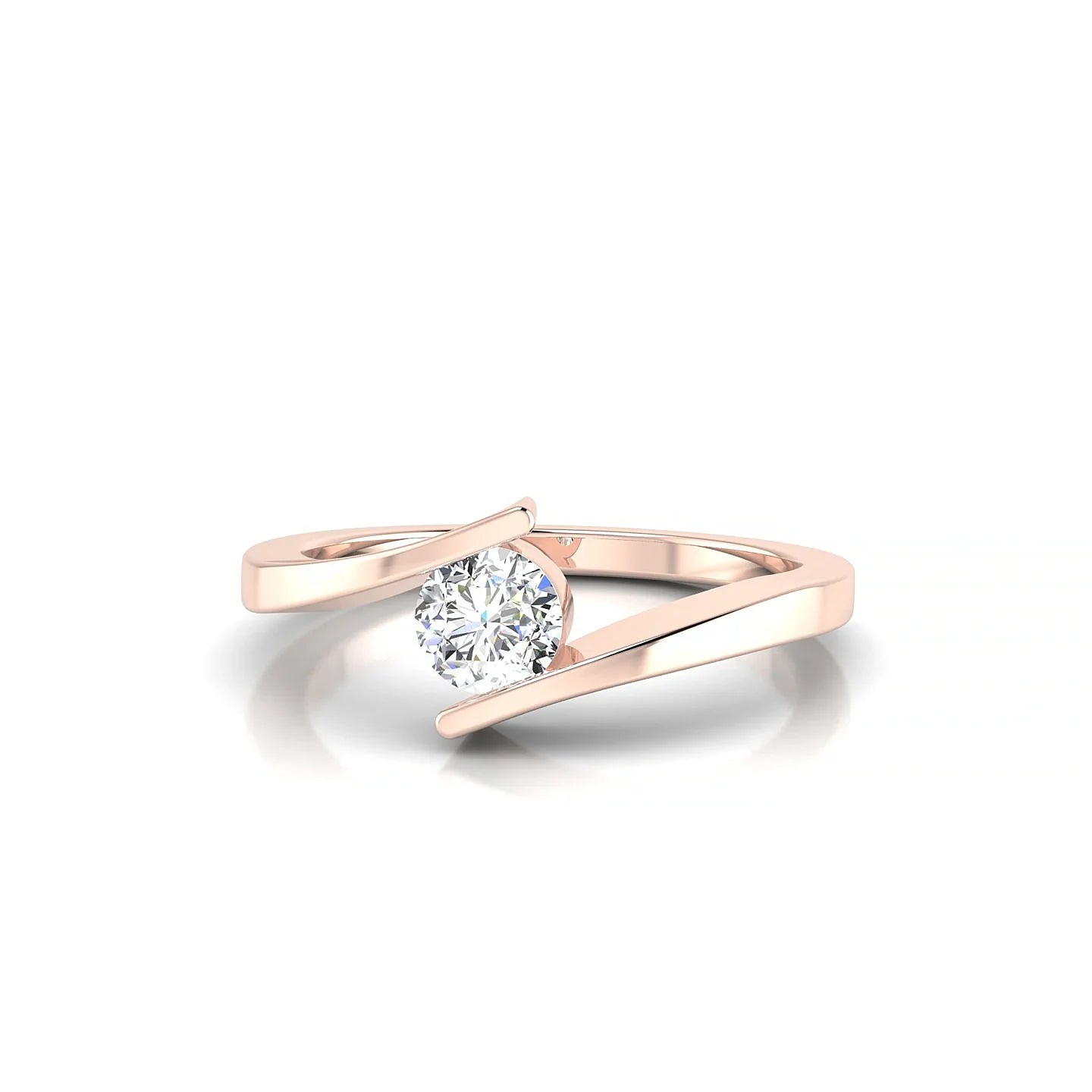 Brim | 18k Rose Gold 4.2 mm Round Diamond Ring