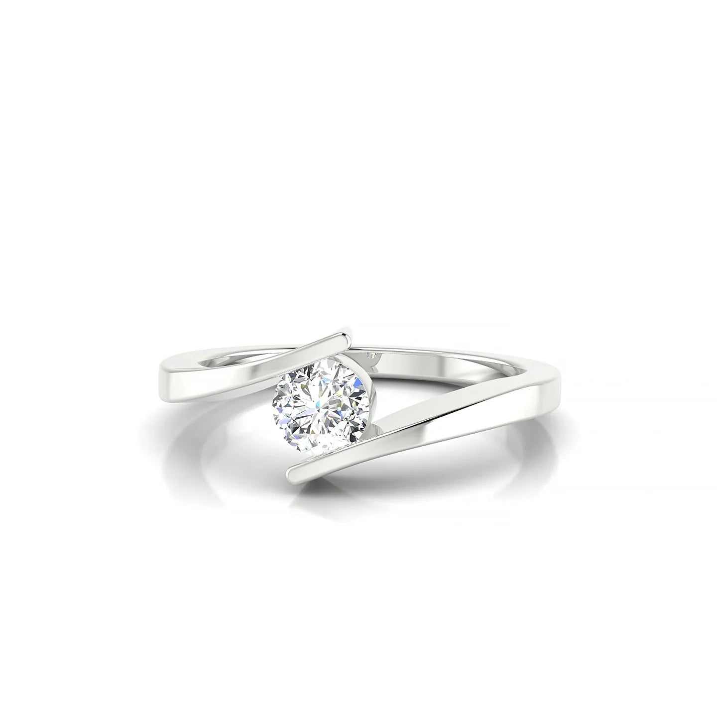 Brim | 18k White Gold 4.2 mm Round Diamond Ring