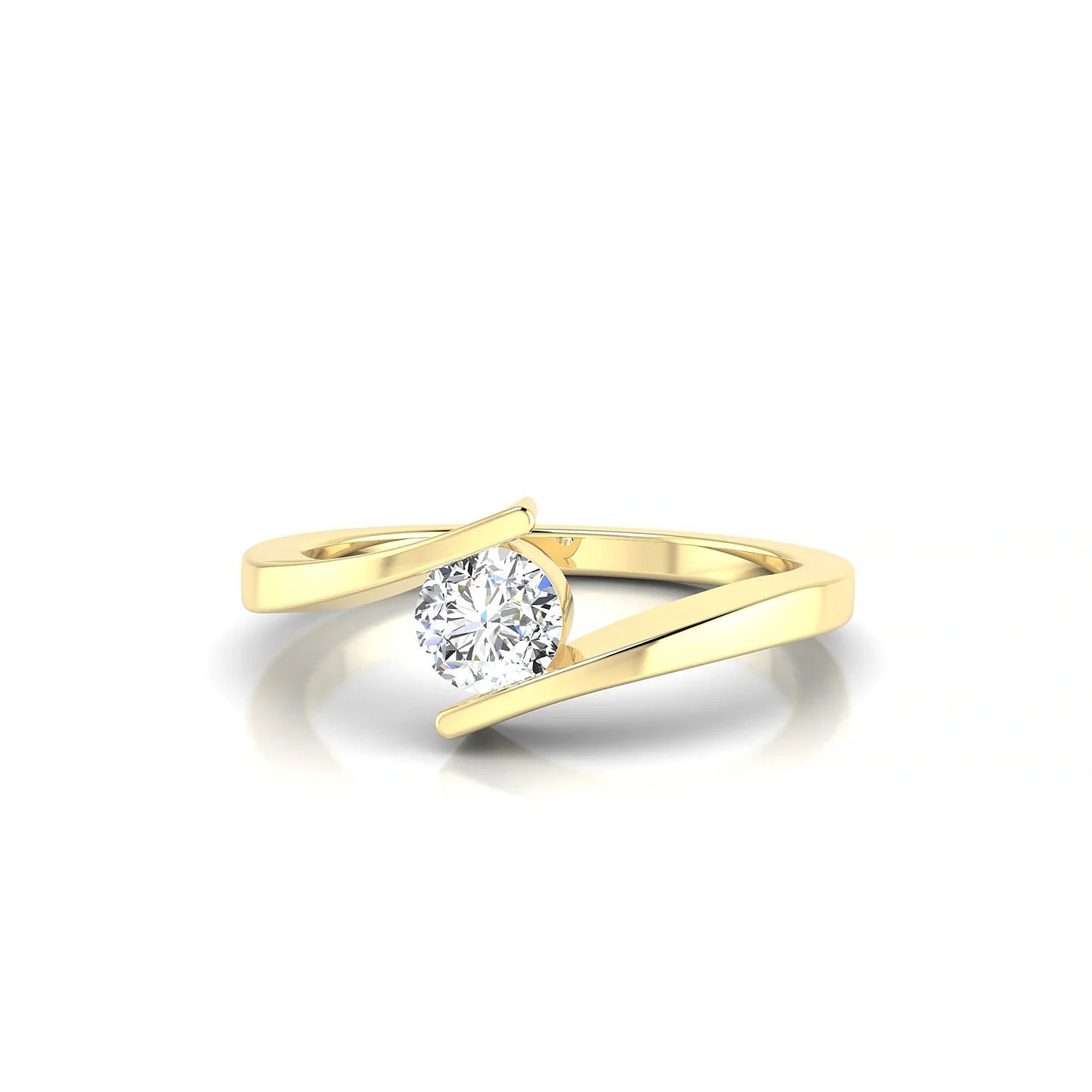 Brim | 18k Yellow Gold 4.2 mm Round Diamond Ring