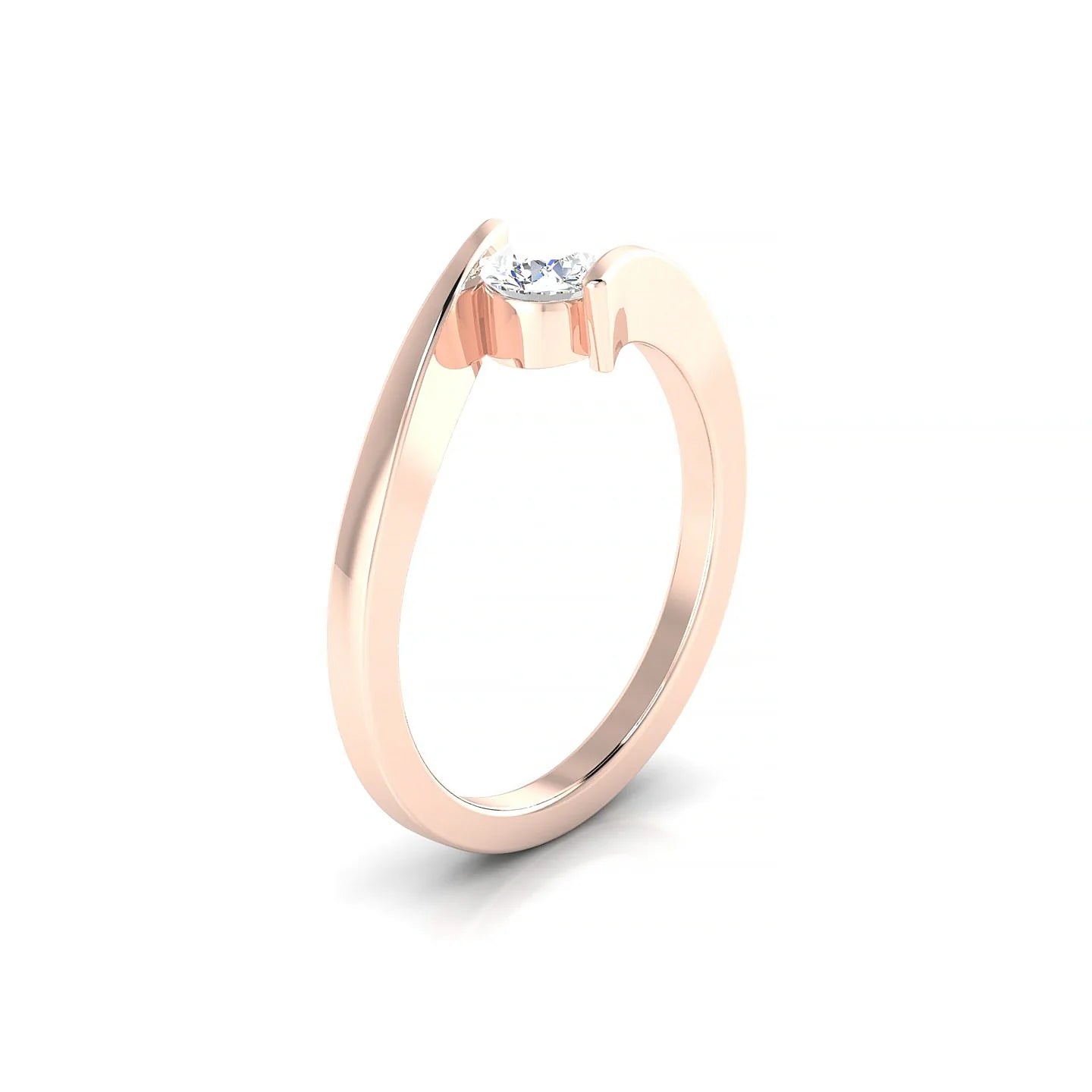 Brim | 18k Rose Gold 4.2 mm Round Diamond Ring