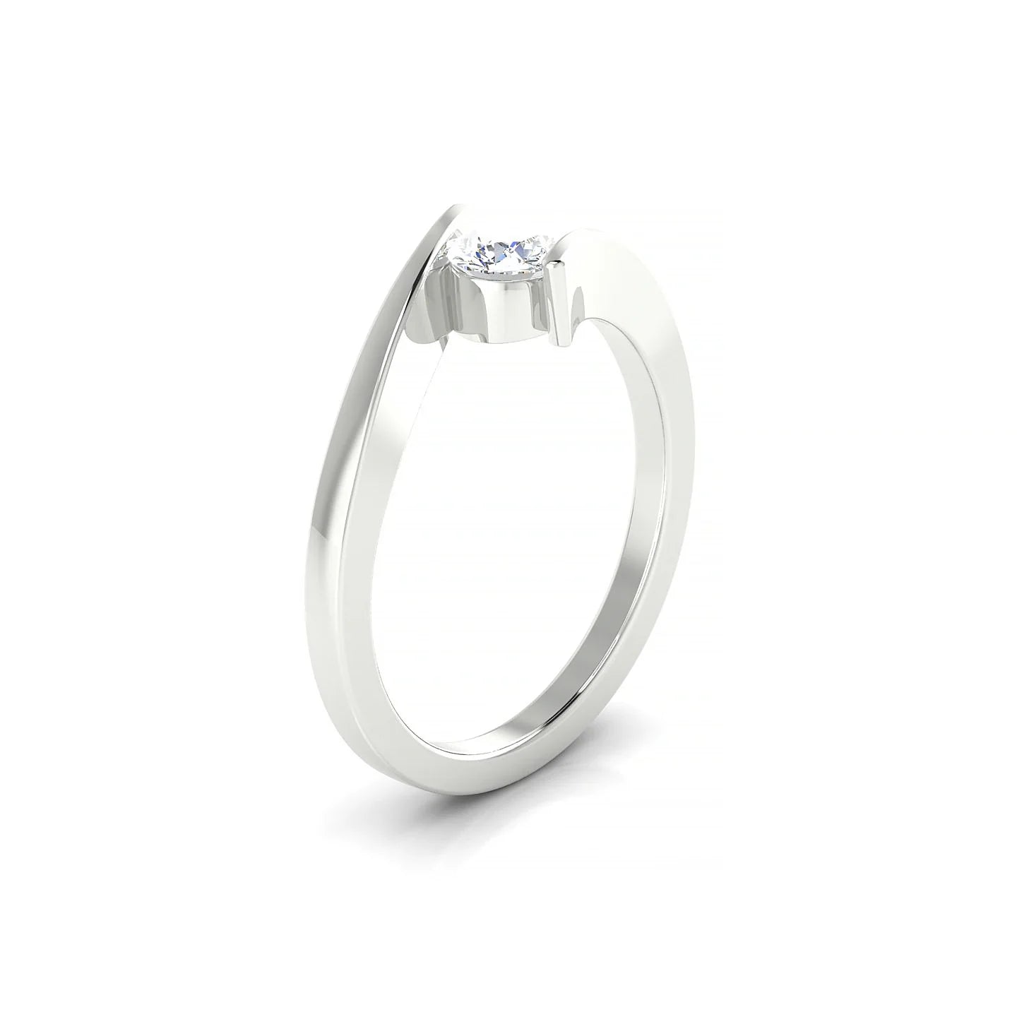 Brim | 18k White Gold 4.2 mm Round Diamond Ring