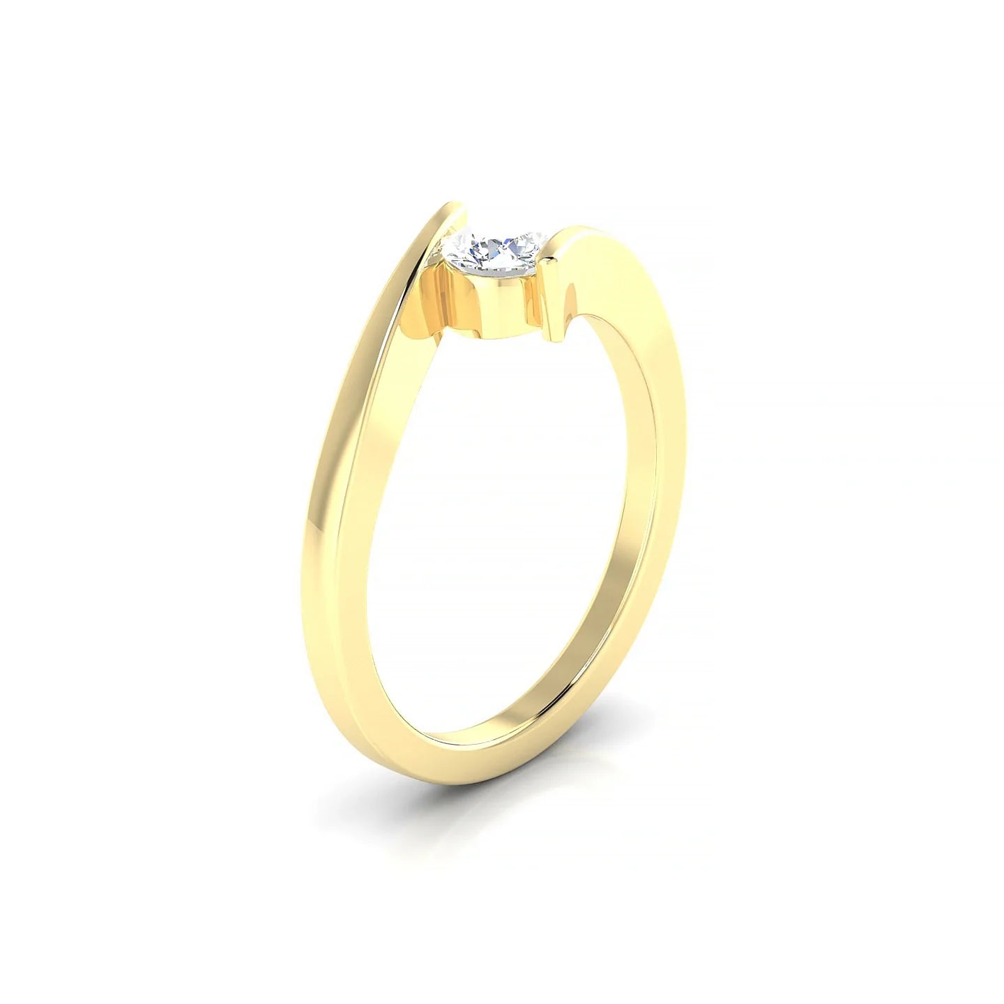 Brim | 18k Yellow Gold 4.2 mm Round Diamond Ring