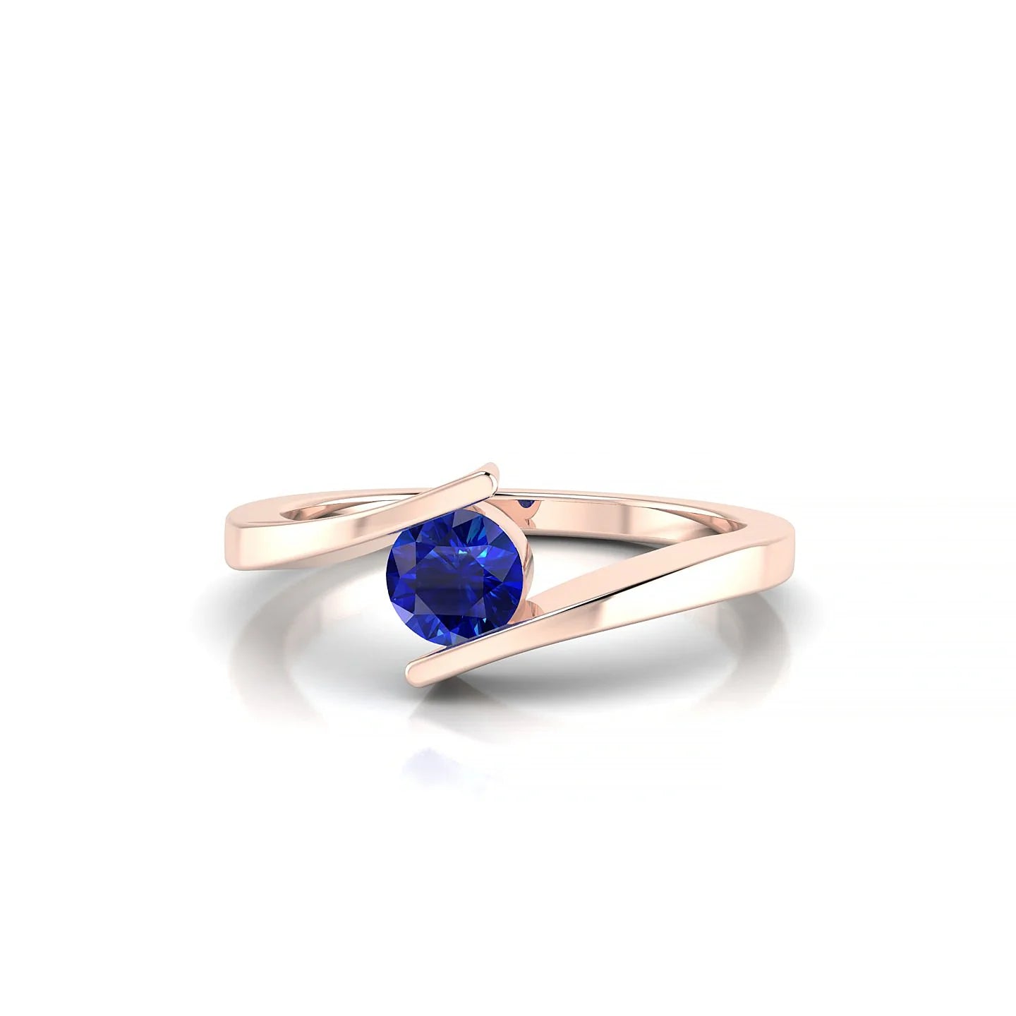 Brim | 18k Rose Gold 4.5 mm Round Sapphire Ring