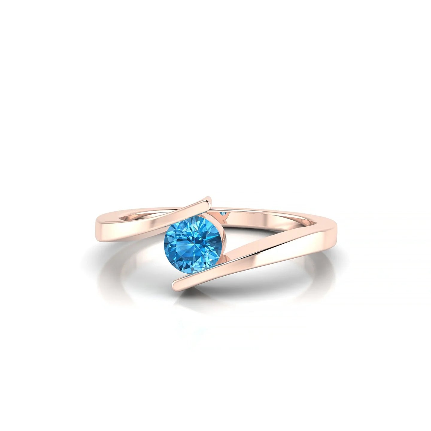 Brim | 18k Rose Gold 4.5 mm Round Topaz Ring