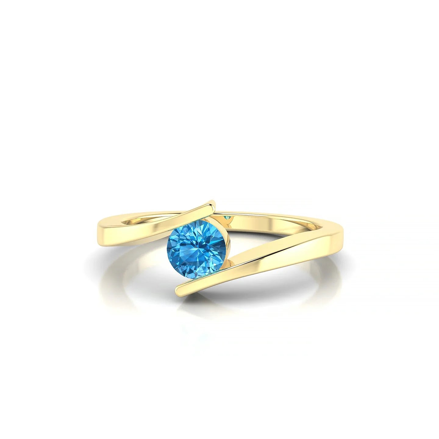 Brim | 18k Yellow Gold 4.5 mm Round Topaz Ring