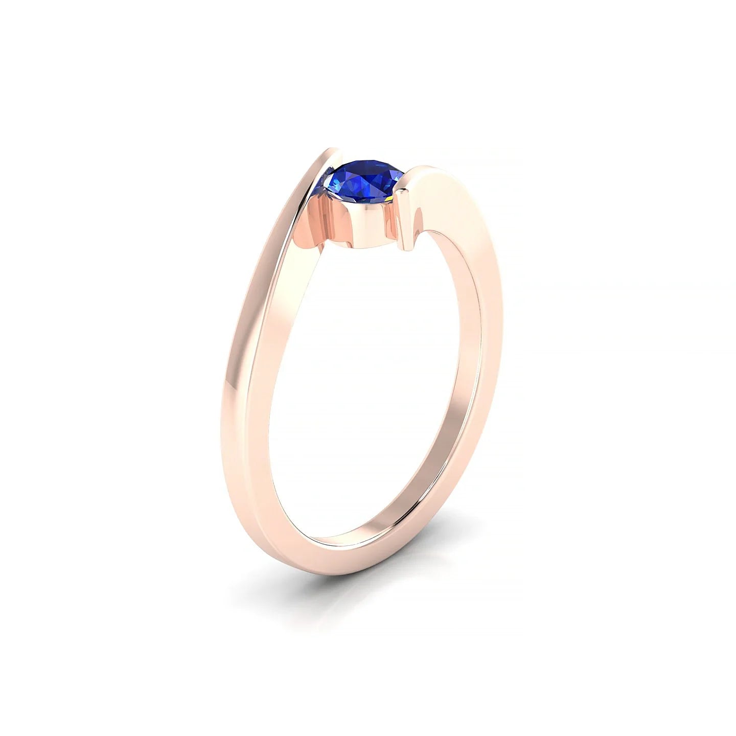 Brim | 18k Rose Gold 4.5 mm Round Sapphire Ring