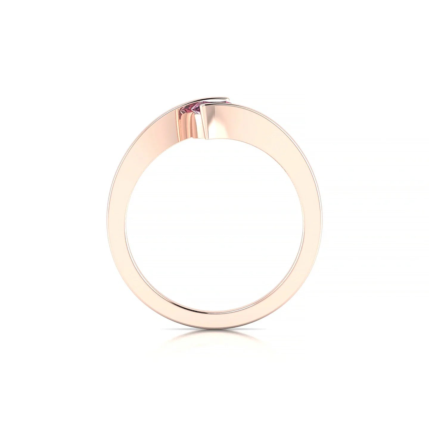 Brim | 18k Rose Gold 4.5 mm Round Rhodolite Ring
