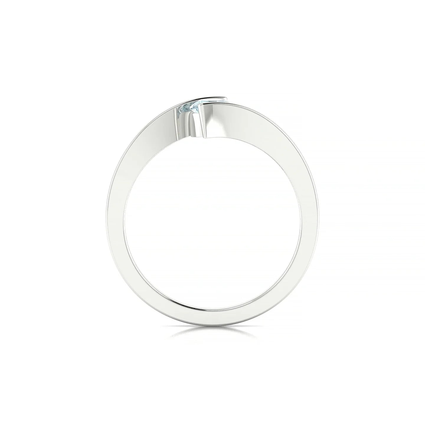 Brim | 18k White Gold 4.5 mm Round Aquamarine Ring