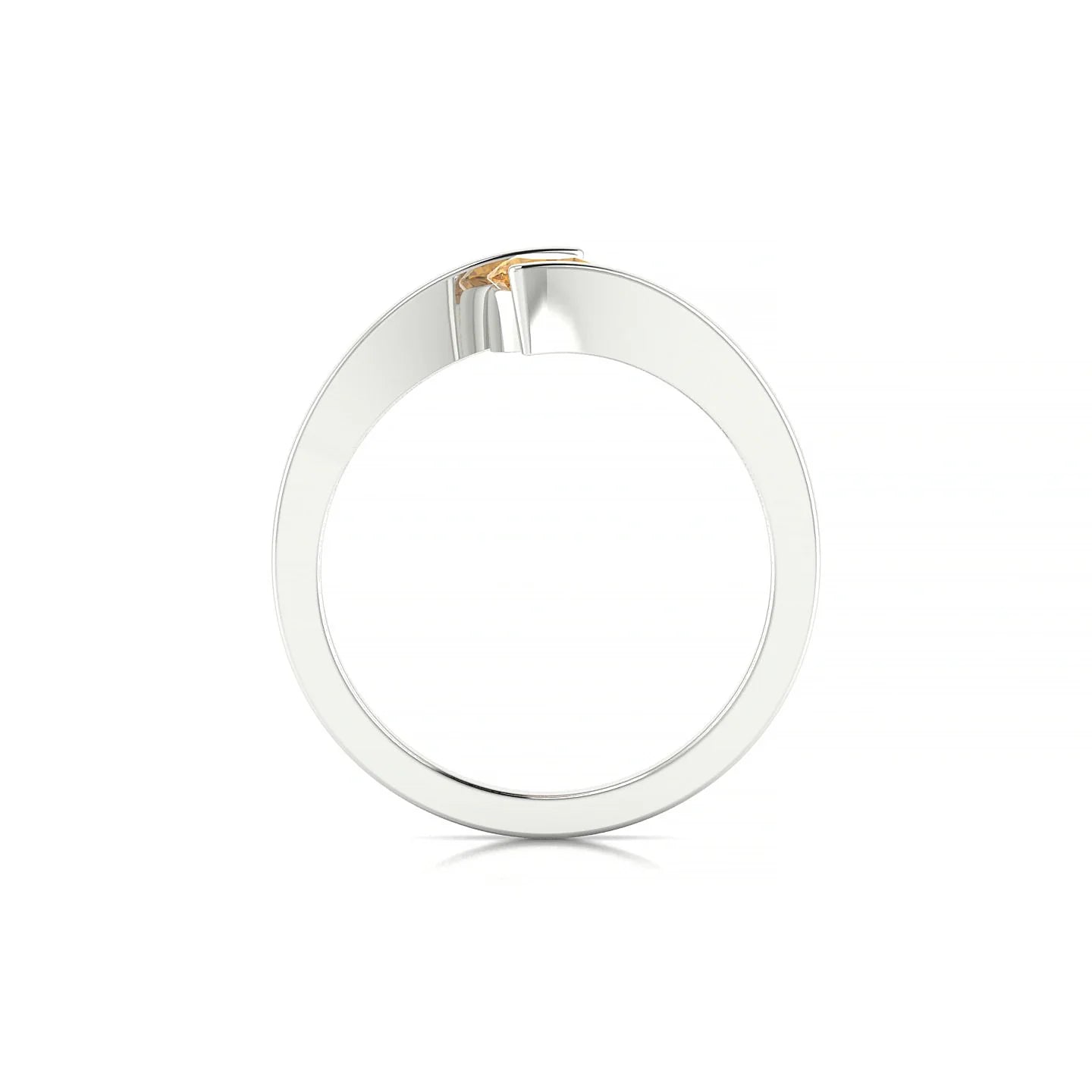 Brim | 18k White Gold 4.5 mm Round Citrine Ring