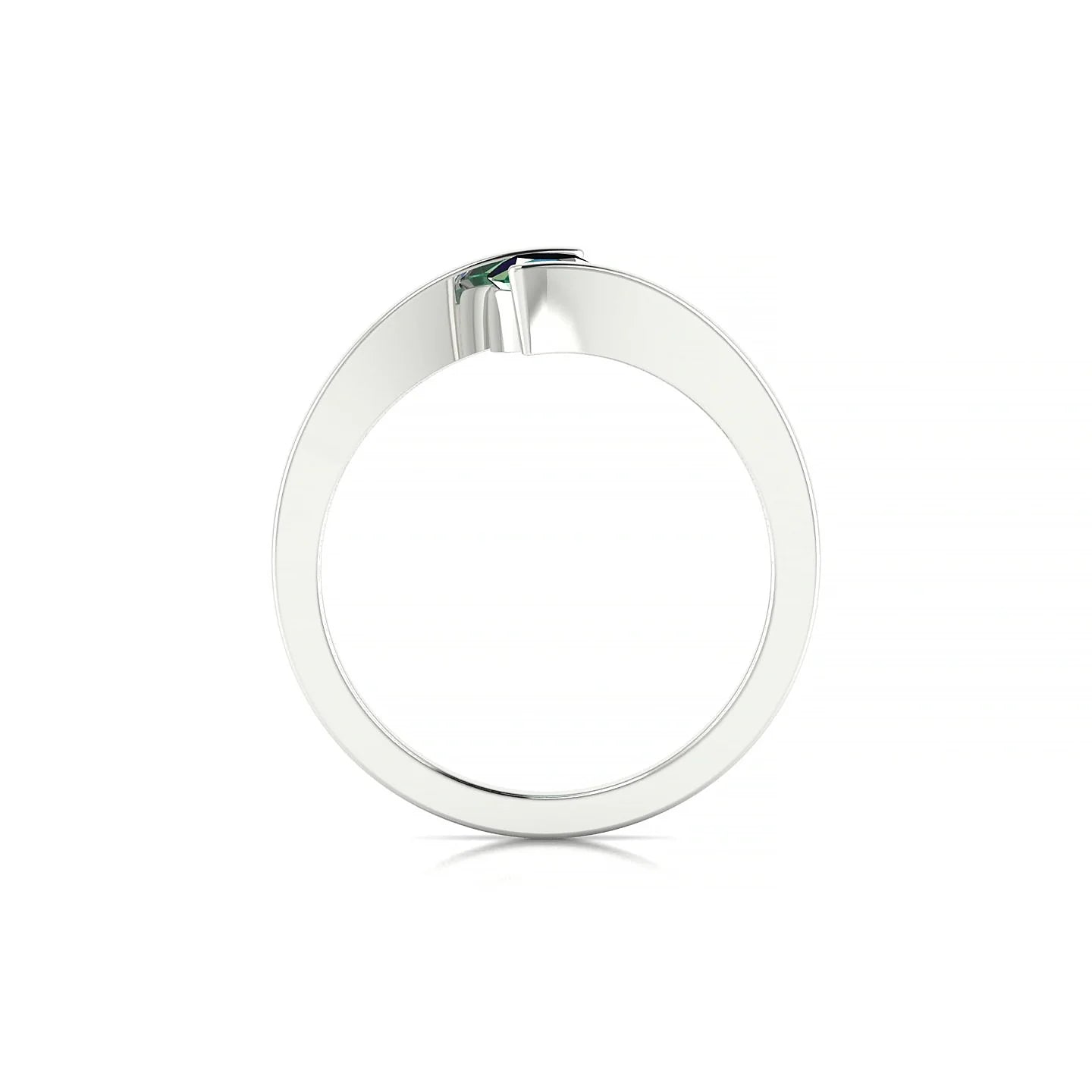 Brim | 18k White Gold 4.5 mm Round Emerald Ring