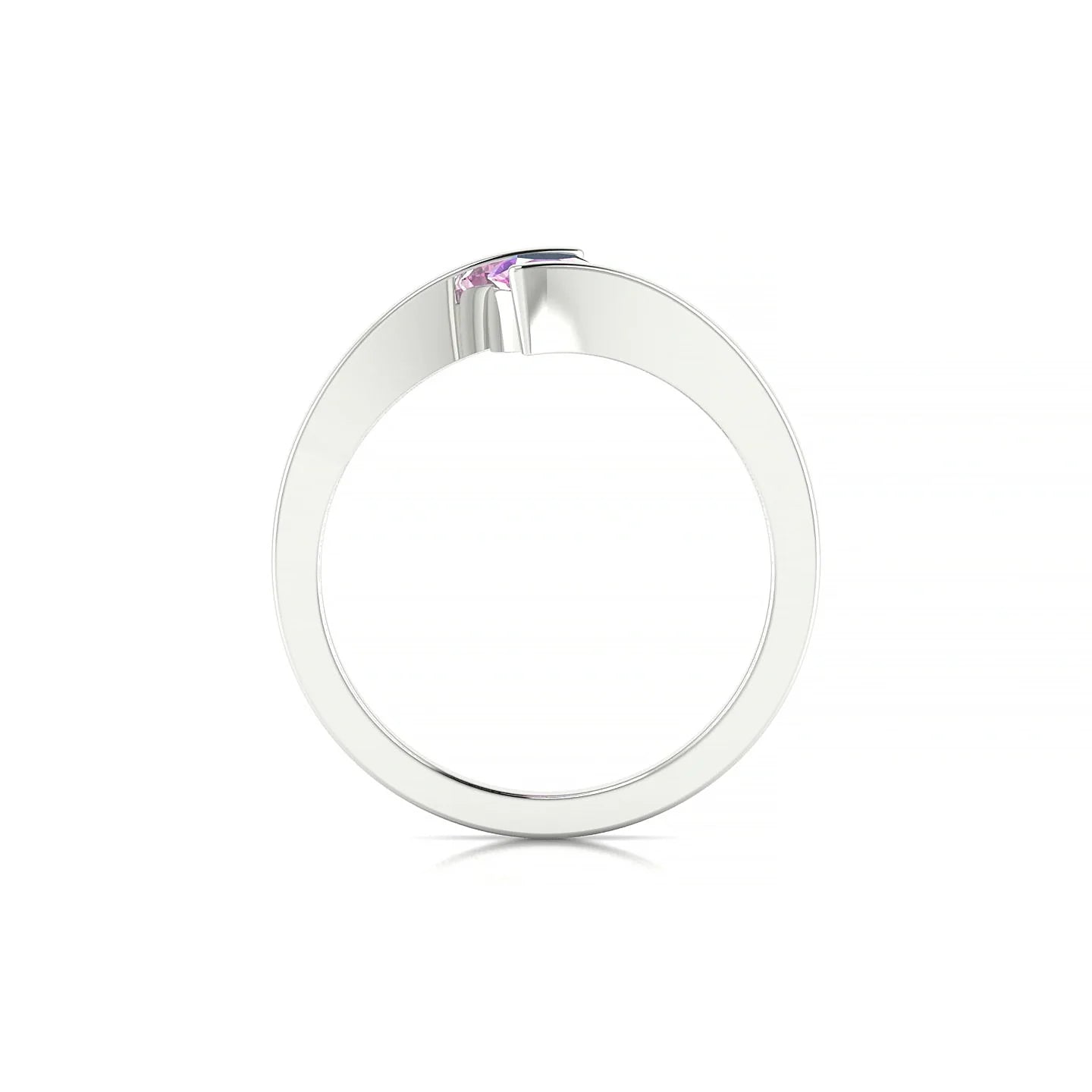 Brim | 18k White Gold 4.5 mm Round Pink Sapphire Ring