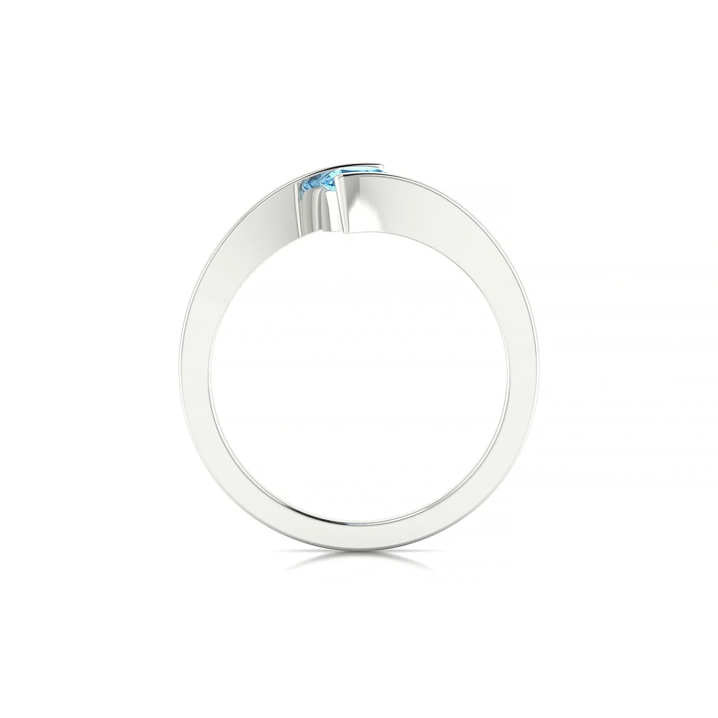 Brim | 18k White Gold 4.5 mm Round Topaz Ring