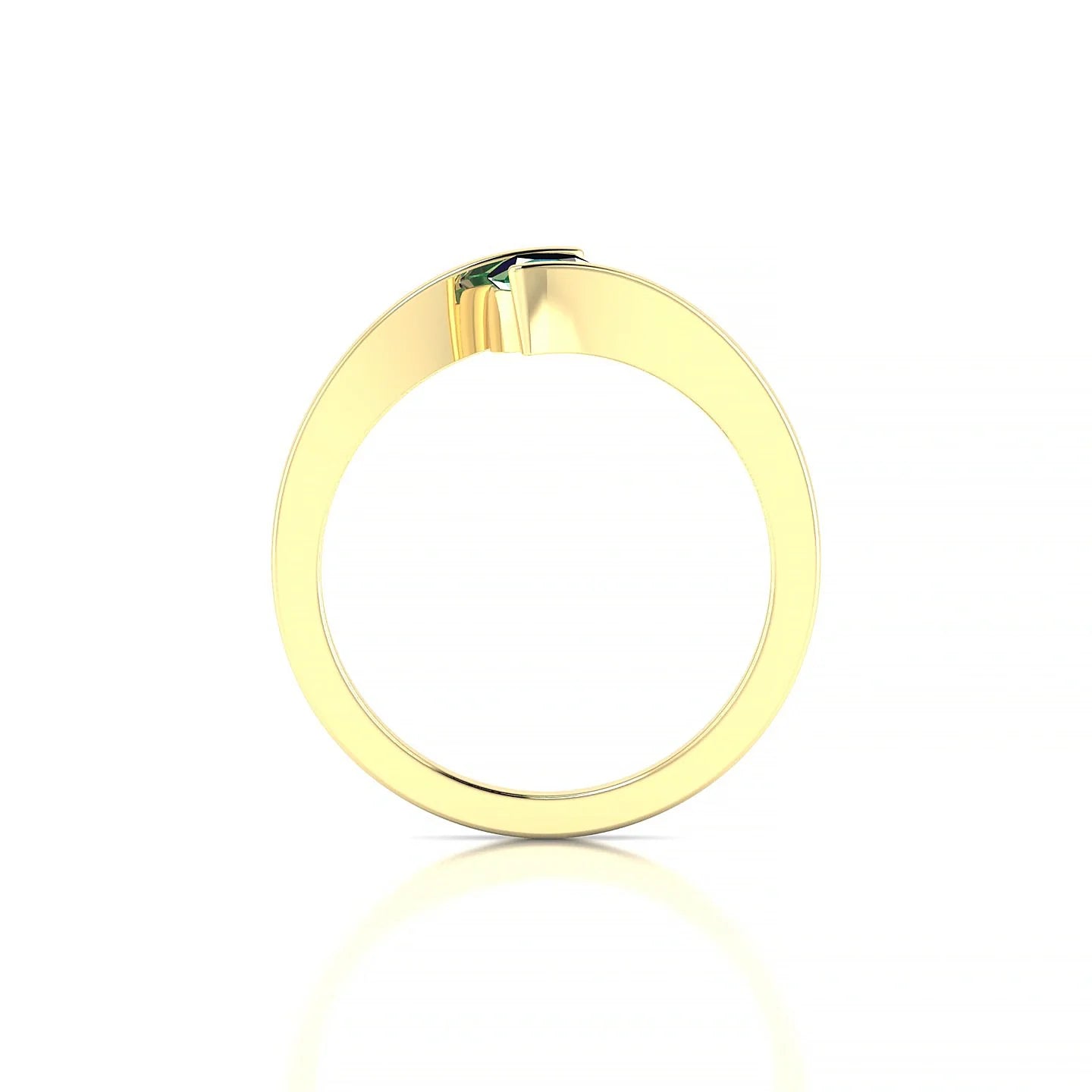Brim | 18k Yellow Gold 4.5 mm Round Emerald Ring