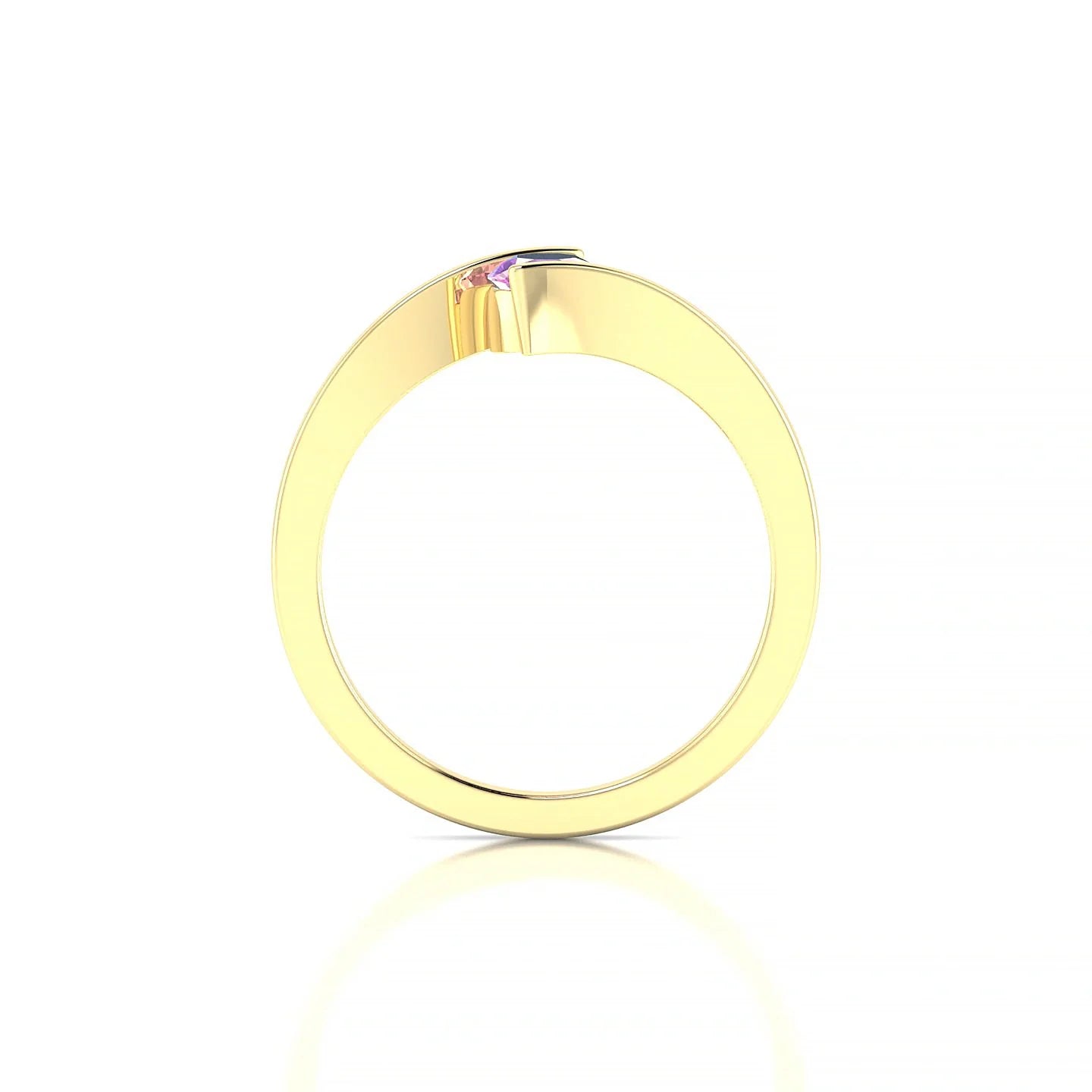 Brim | 18k Yellow Gold 4.5 mm Round Pink Sapphire Ring