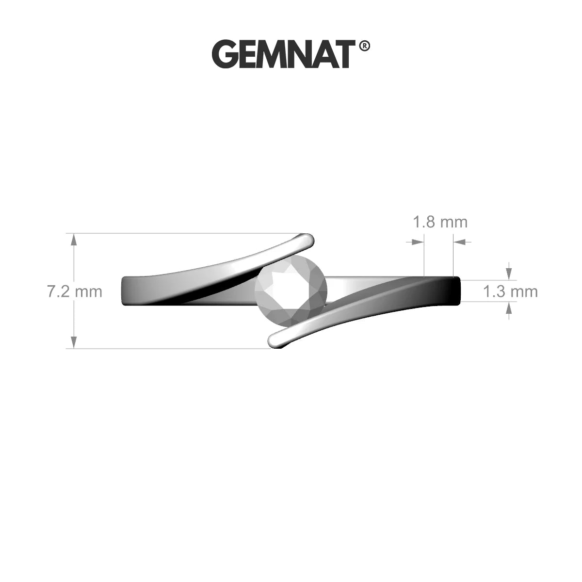 Brim | 18k White Gold 4.5 mm Round Sapphire Ring