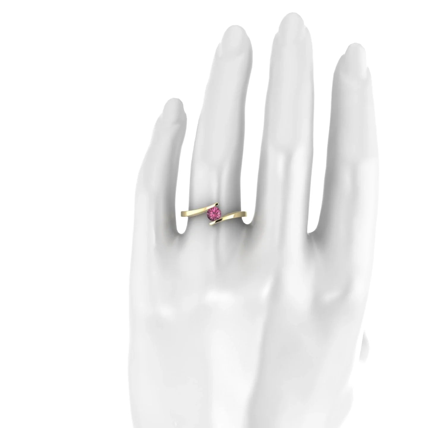 Brim | 18k Yellow Gold 4.5 mm Round Rhodolite Ring