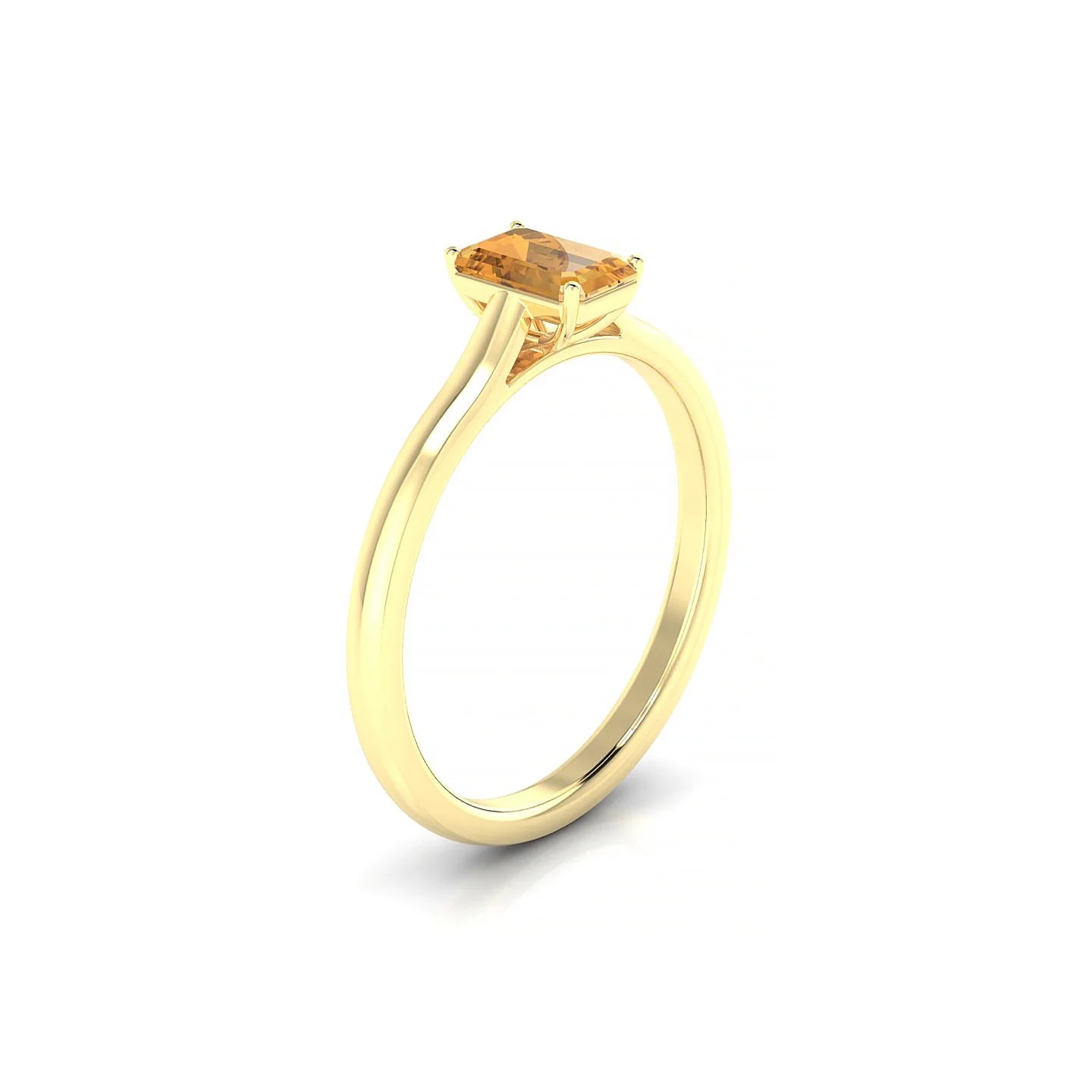 Cathedral | 18k Yellow Gold 6 x 4 mm Emerald Citrine Ring