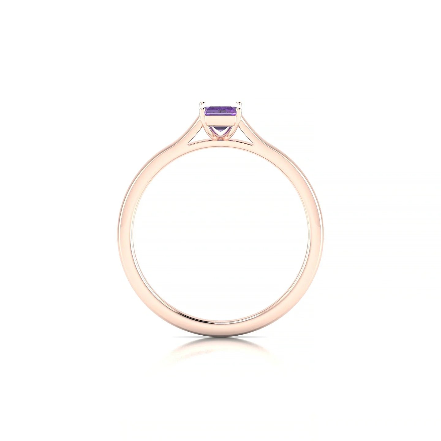 Cathedral | 18k Rose Gold 6 x 4 mm Emerald Amethyst Ring